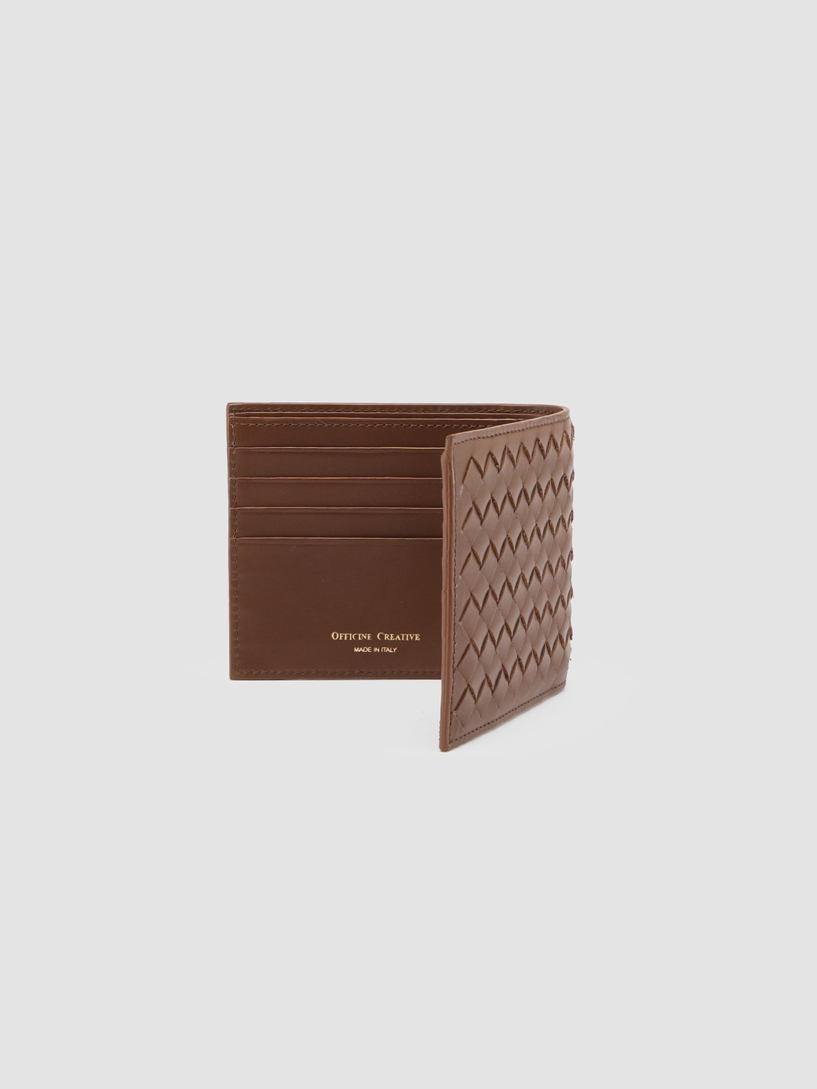 Imagen 5 de Cartera de piel trenzada - Officine Creative - Marrón oscuro Marrón oscuro