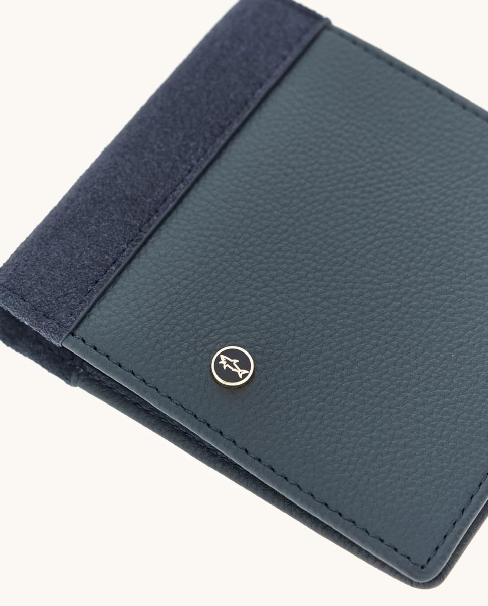 Billeteras de hombre de piel con logotipo - Paul & Shark - Azul marino Azul marino-5