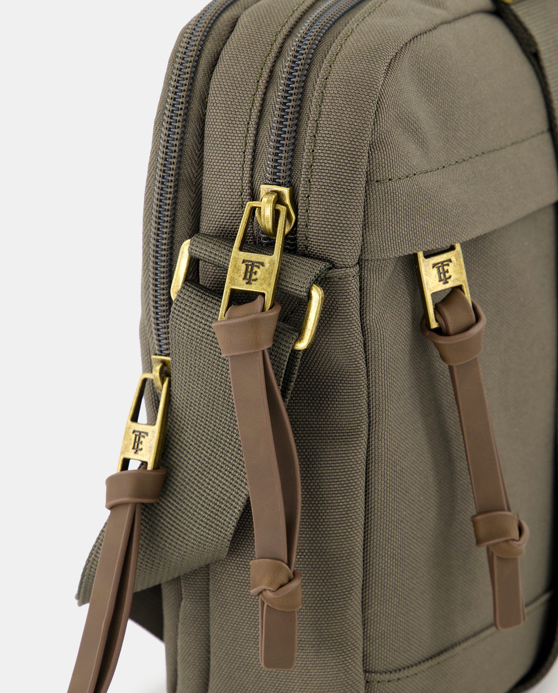 Mala Crossbody de Nylon com Textura Caqui-3