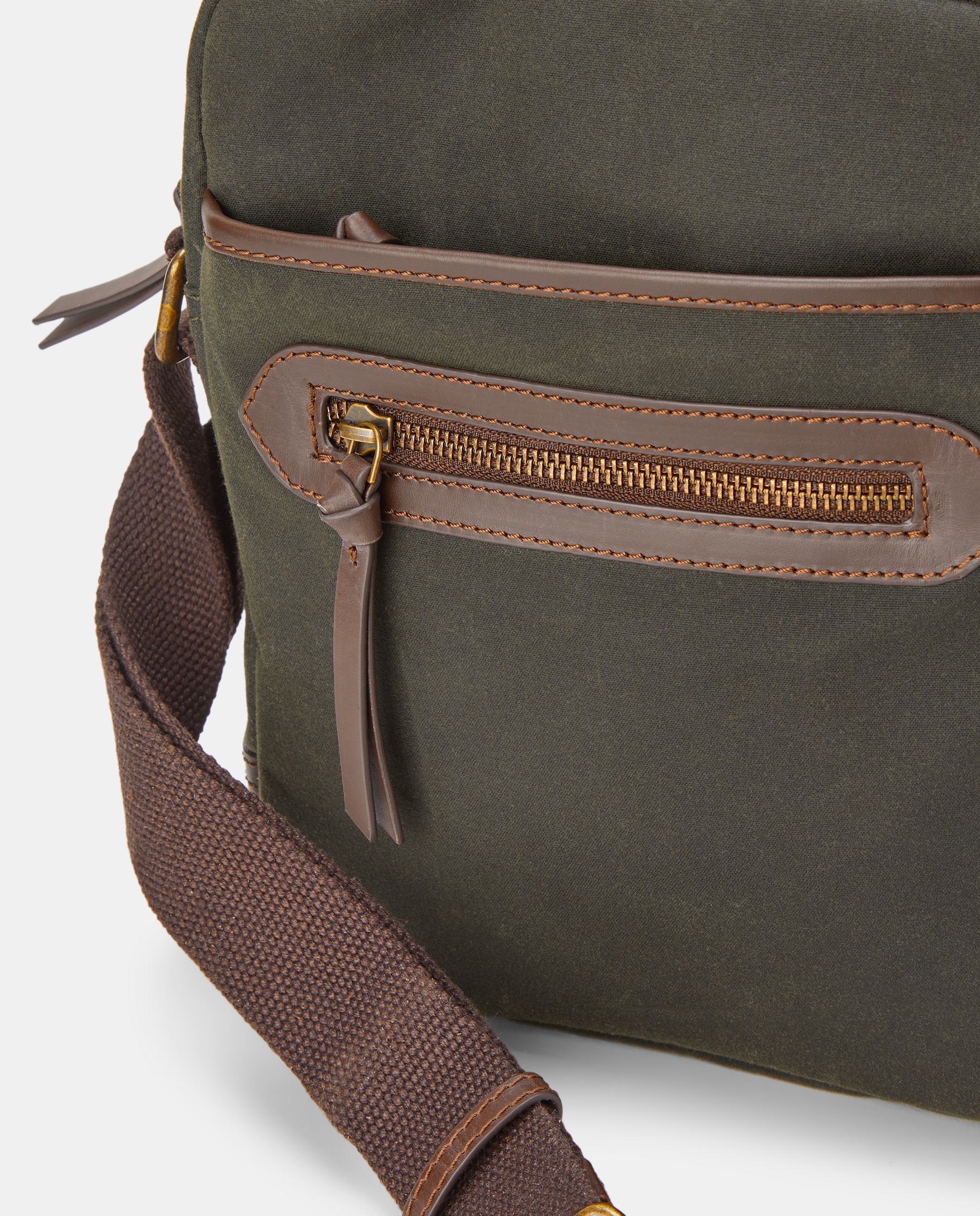Mala Crossbody Waxed Canvas Verde Azeitona-3