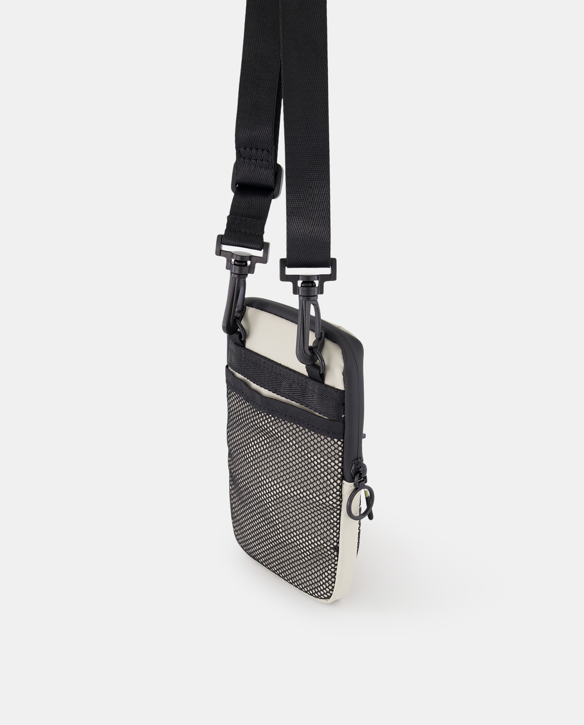 Mala Cross-Body de Engomado Fino Cinzento-claro-3