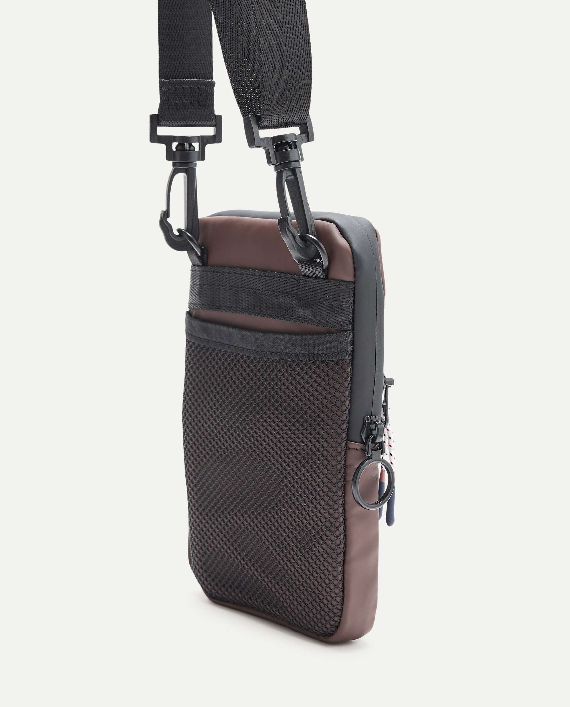 Mala Crossbody em Tecido Castanho-2