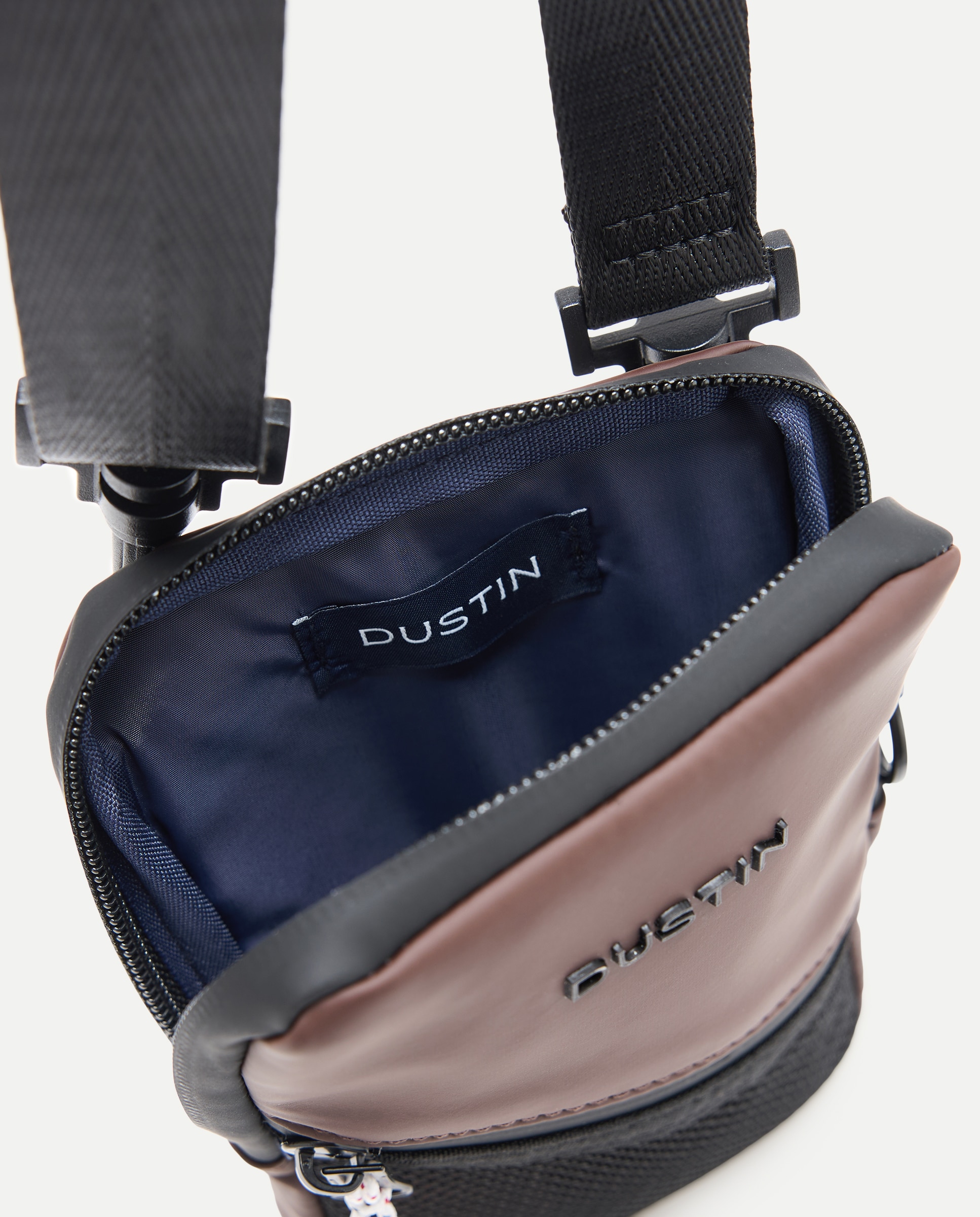 Mala Crossbody em Tecido Castanho-3