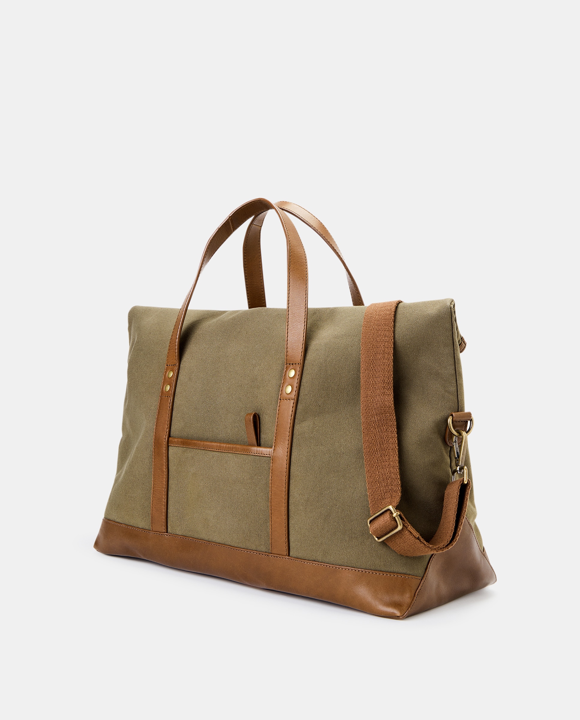 Mala Shopper em Lona e Pele 520 Caqui-2