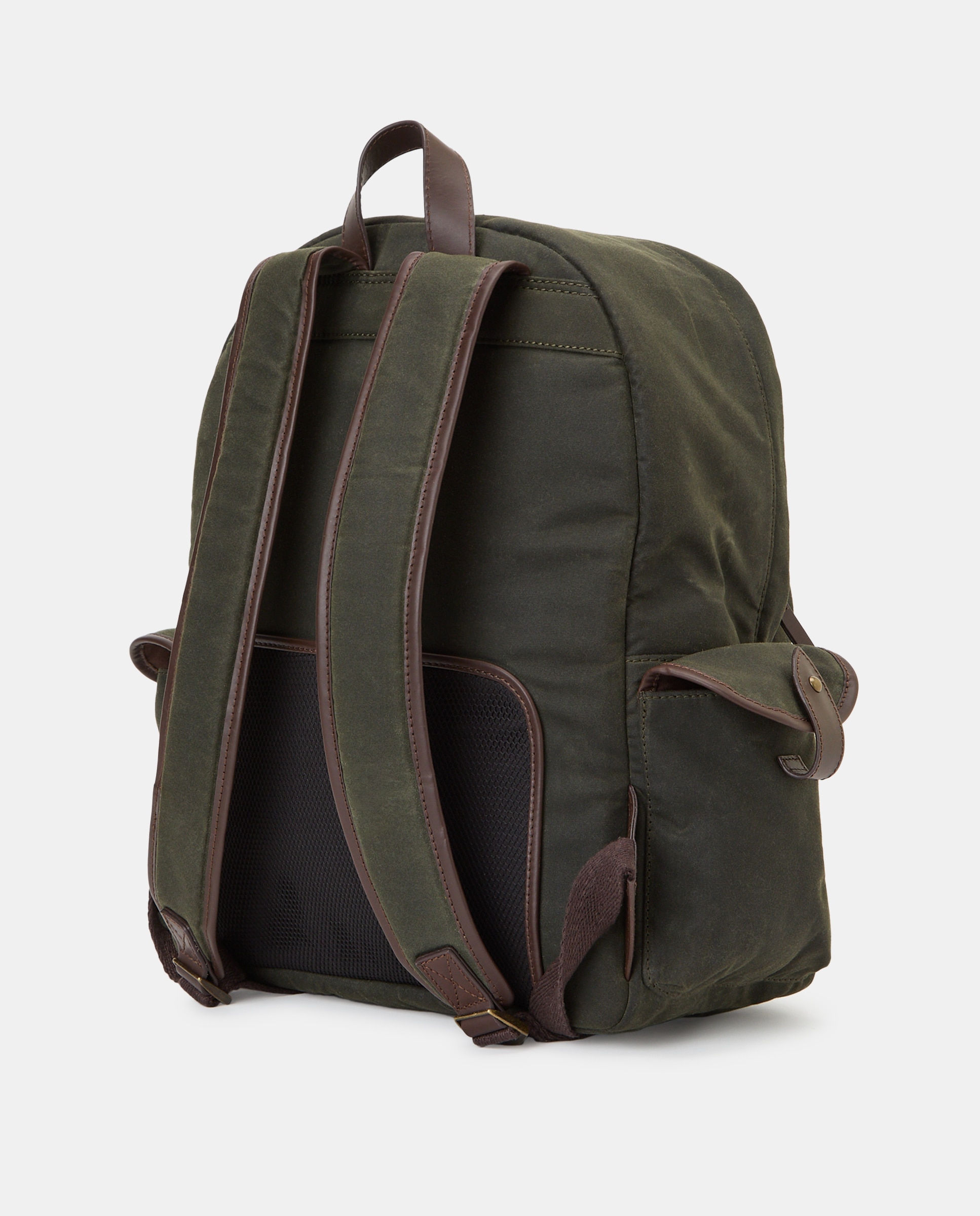 Mochila Waxed Canvas Verde Azeitona-2