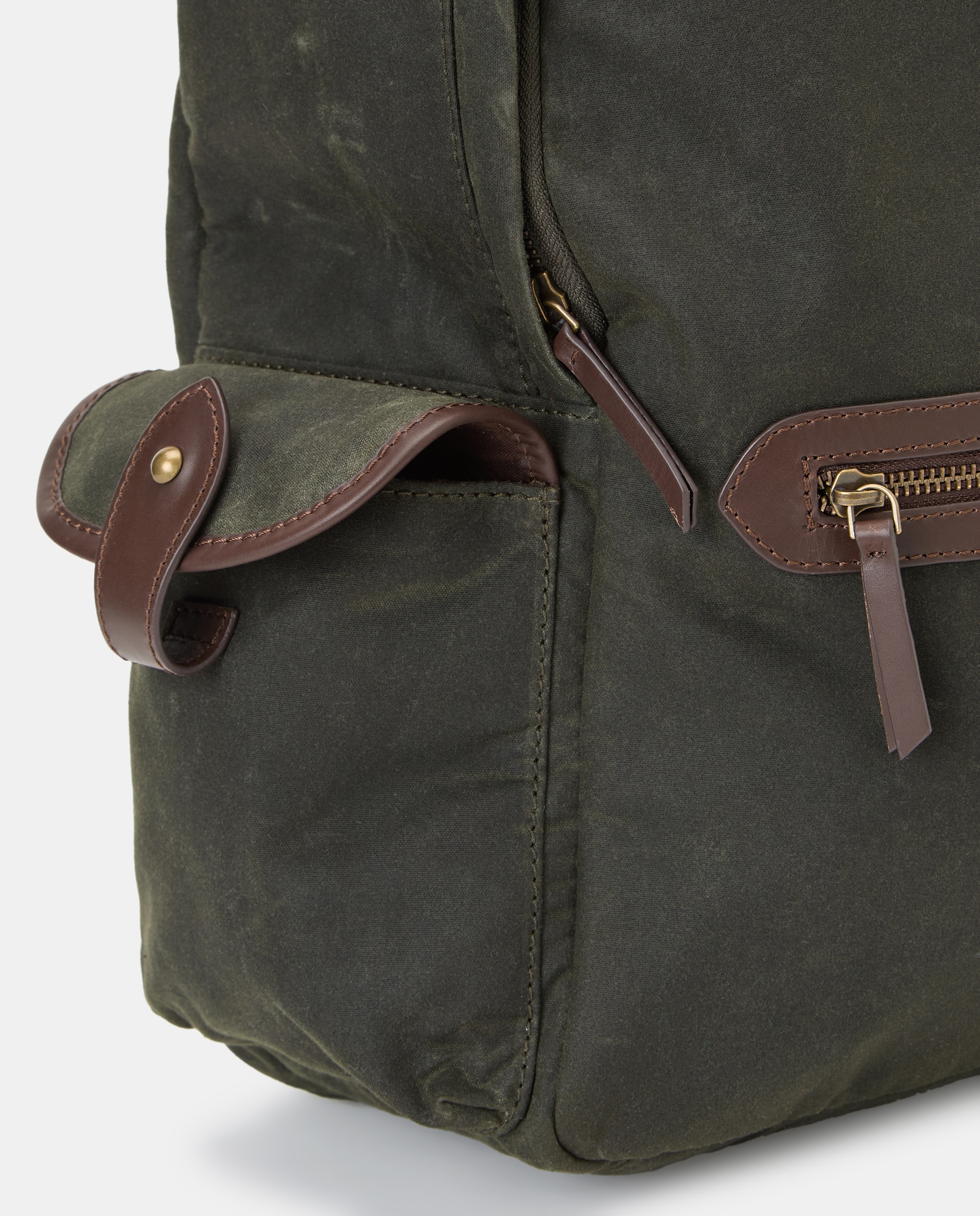 Mochila Waxed Canvas Verde Azeitona-3