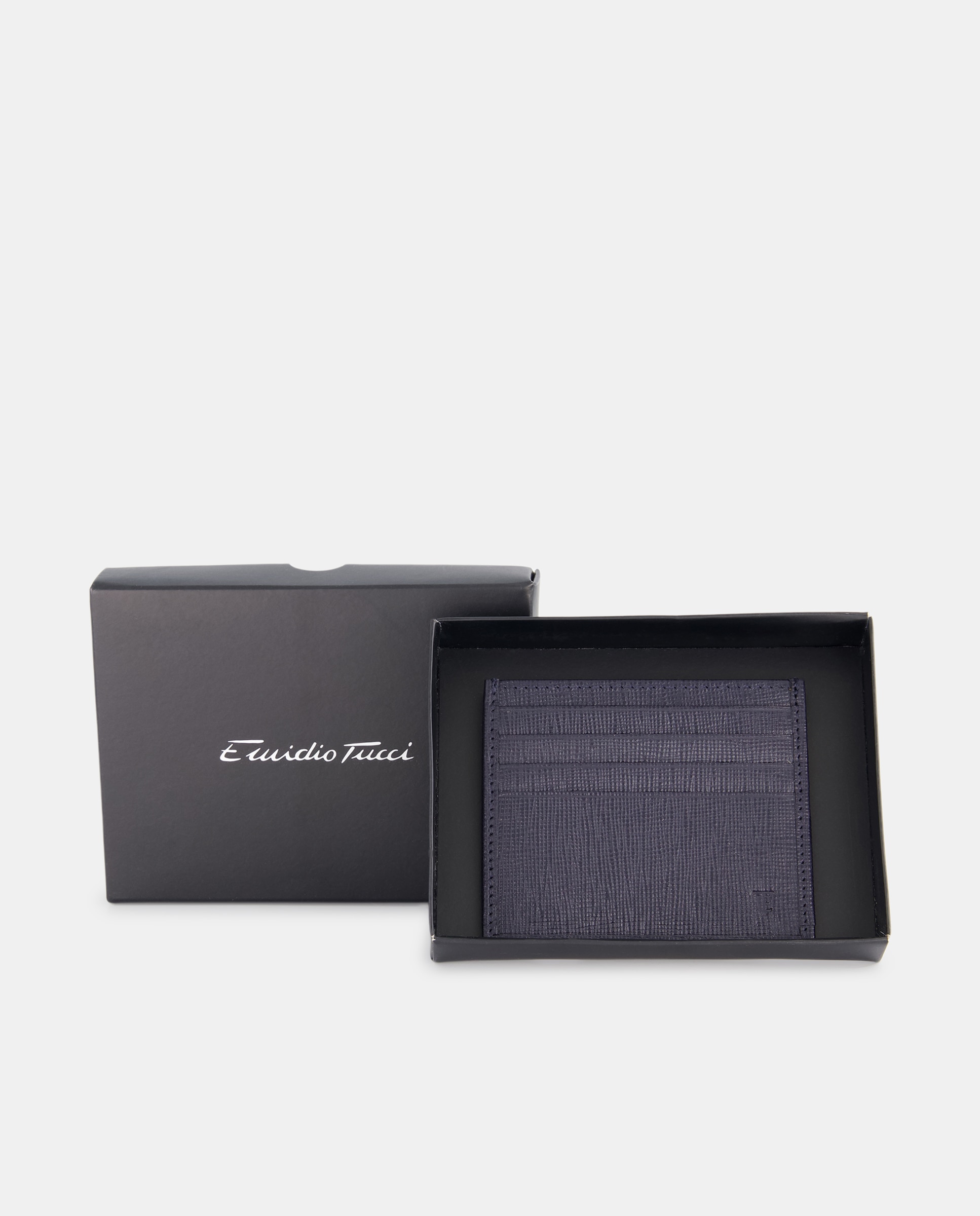 Tarjetero piel safiano - Emidio Tucci - Azul oscuro Azul oscuro-1