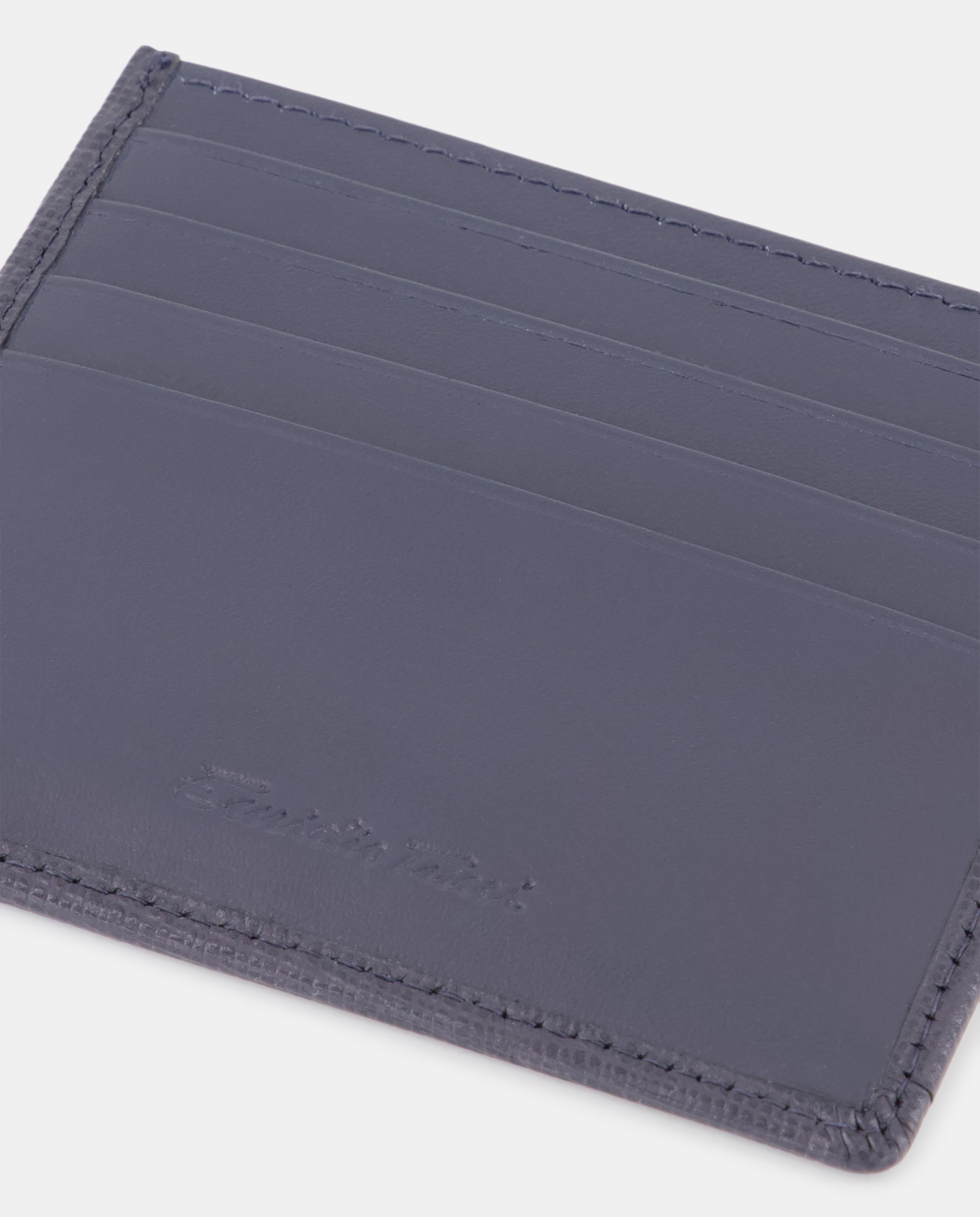 Tarjetero piel safiano - Emidio Tucci - Azul oscuro Azul oscuro-4