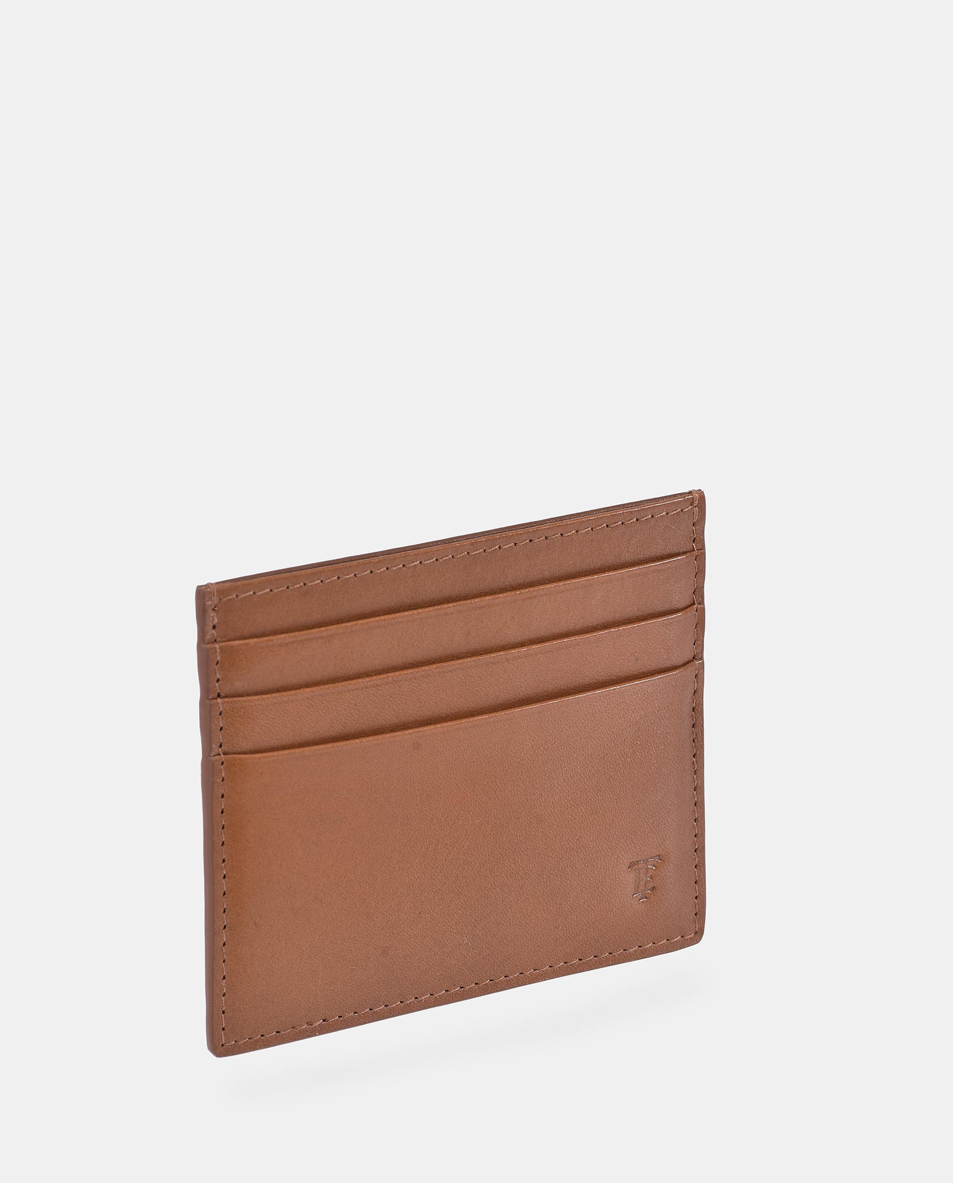 Porta-Cartões com Logótipo Gravado e em Pele - Castanho-Claro Castanho-2