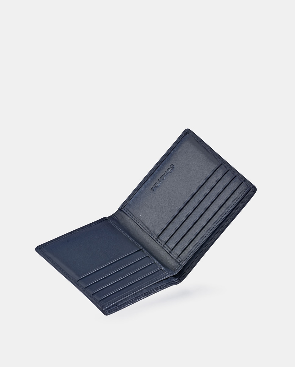 Cartera horizontal simple en piel safiano - Emidio Tucci - Azul oscuro Azul oscuro-4