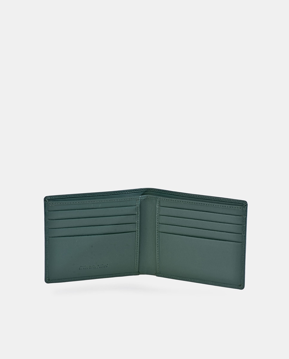 Cartera horizontal simple en piel safiano - Emidio Tucci - Verde oscuro Verde oscuro-3