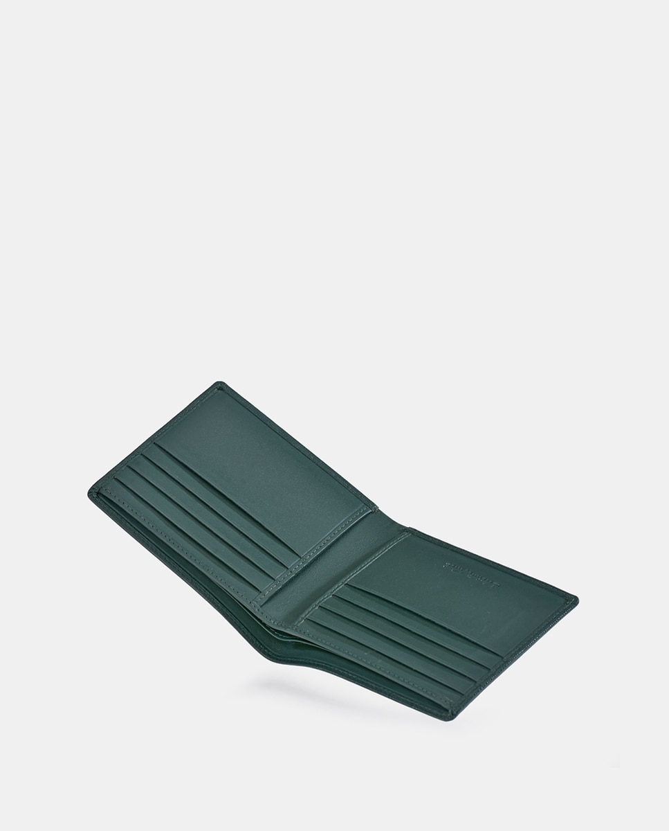 Cartera horizontal simple en piel safiano - Emidio Tucci - Verde oscuro Verde oscuro-4