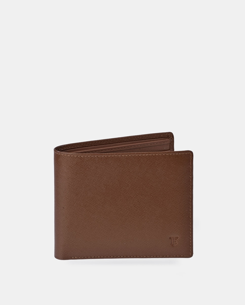 Cartera horizontal simple en piel safiano - Emidio Tucci - Tabaco Tabaco-1