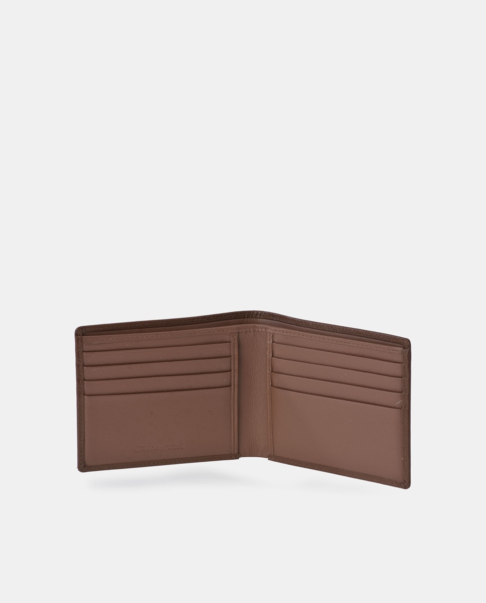 Cartera horizontal simple en piel safiano - Emidio Tucci - Tabaco Tabaco-3
