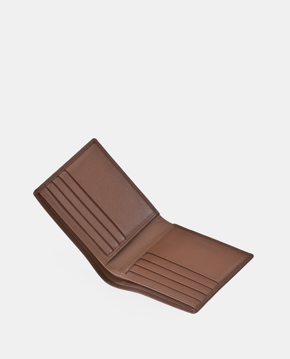 Cartera horizontal simple en piel safiano - Emidio Tucci - Tabaco Tabaco-4