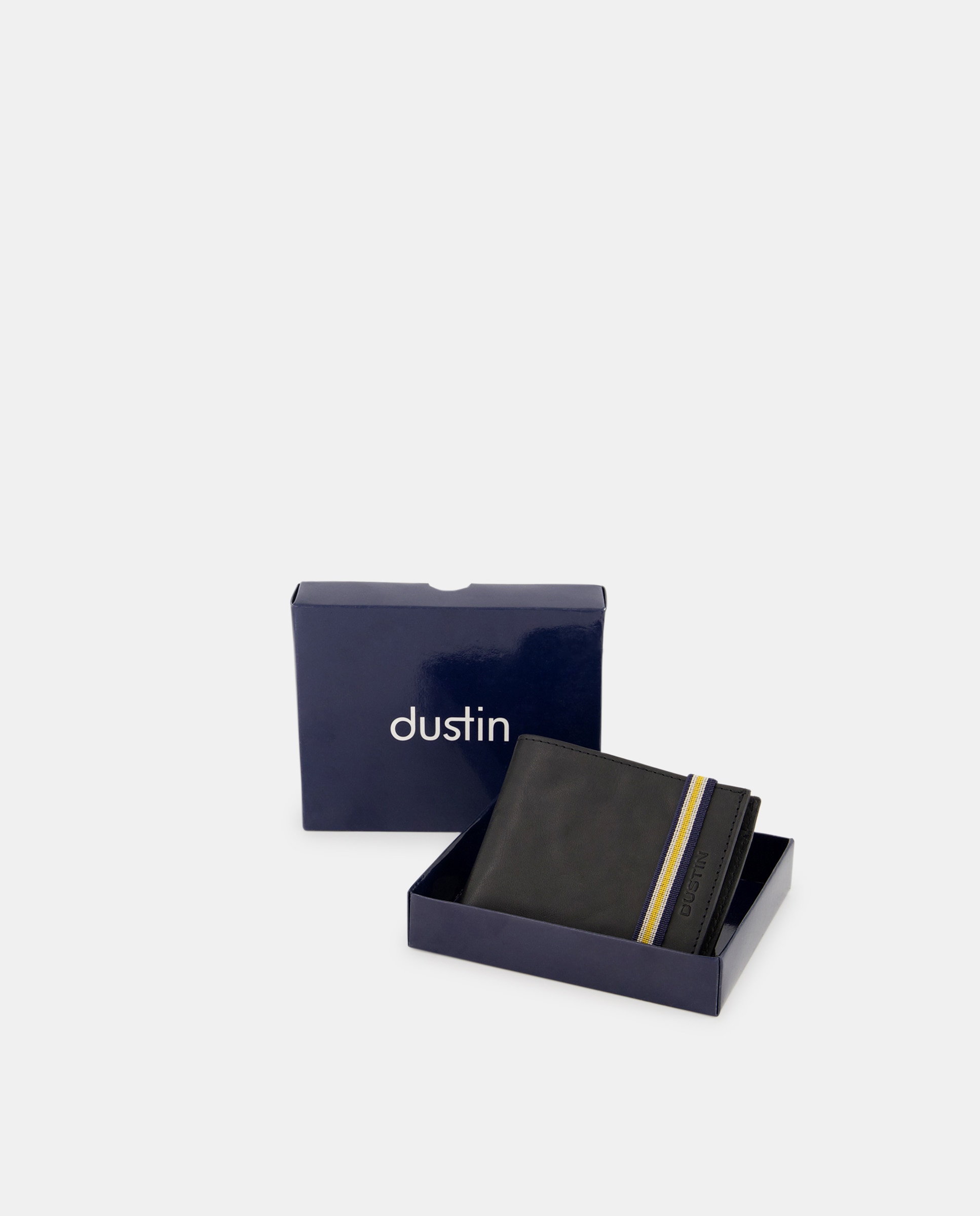Cartera tarjetero y monedero de piel - Dustin - Negro Negro-1