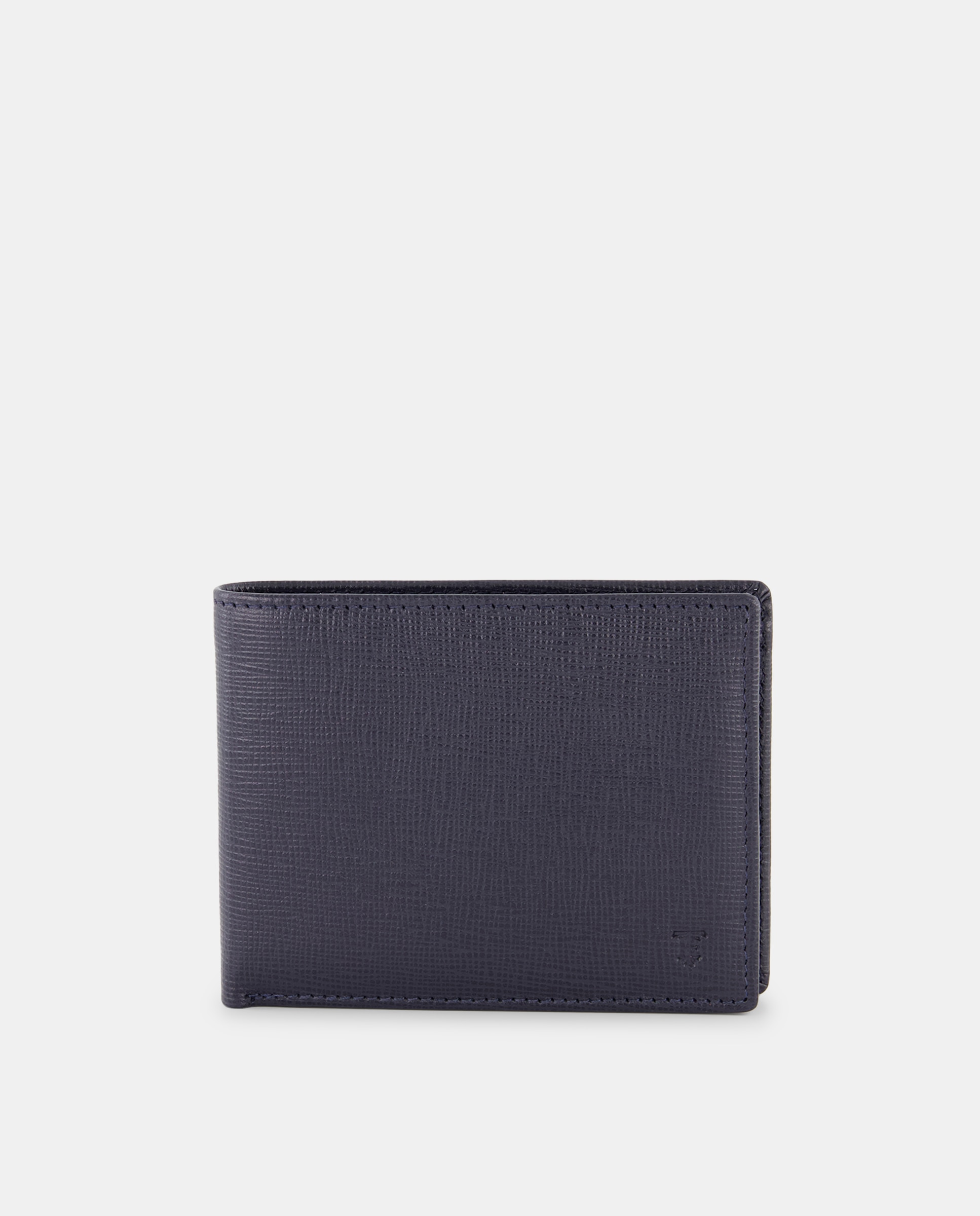 Imagen 2 de Cartera horizontal tarjetero y monedero piel safiano - Emidio Tucci - Azul oscuro Azul oscuro