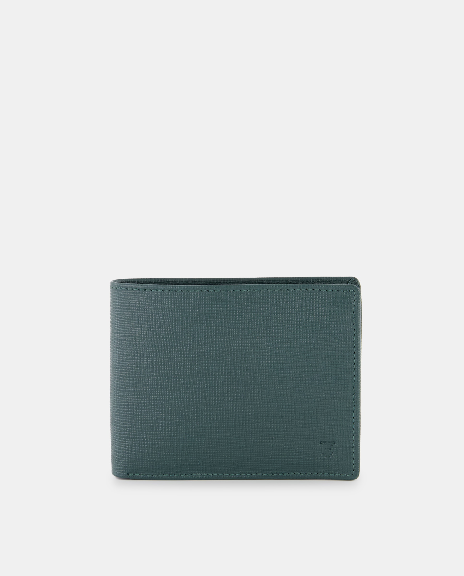Cartera horizontal tarjetero y monedero piel safiano - Emidio Tucci - Verde oscuro Verde oscuro-2