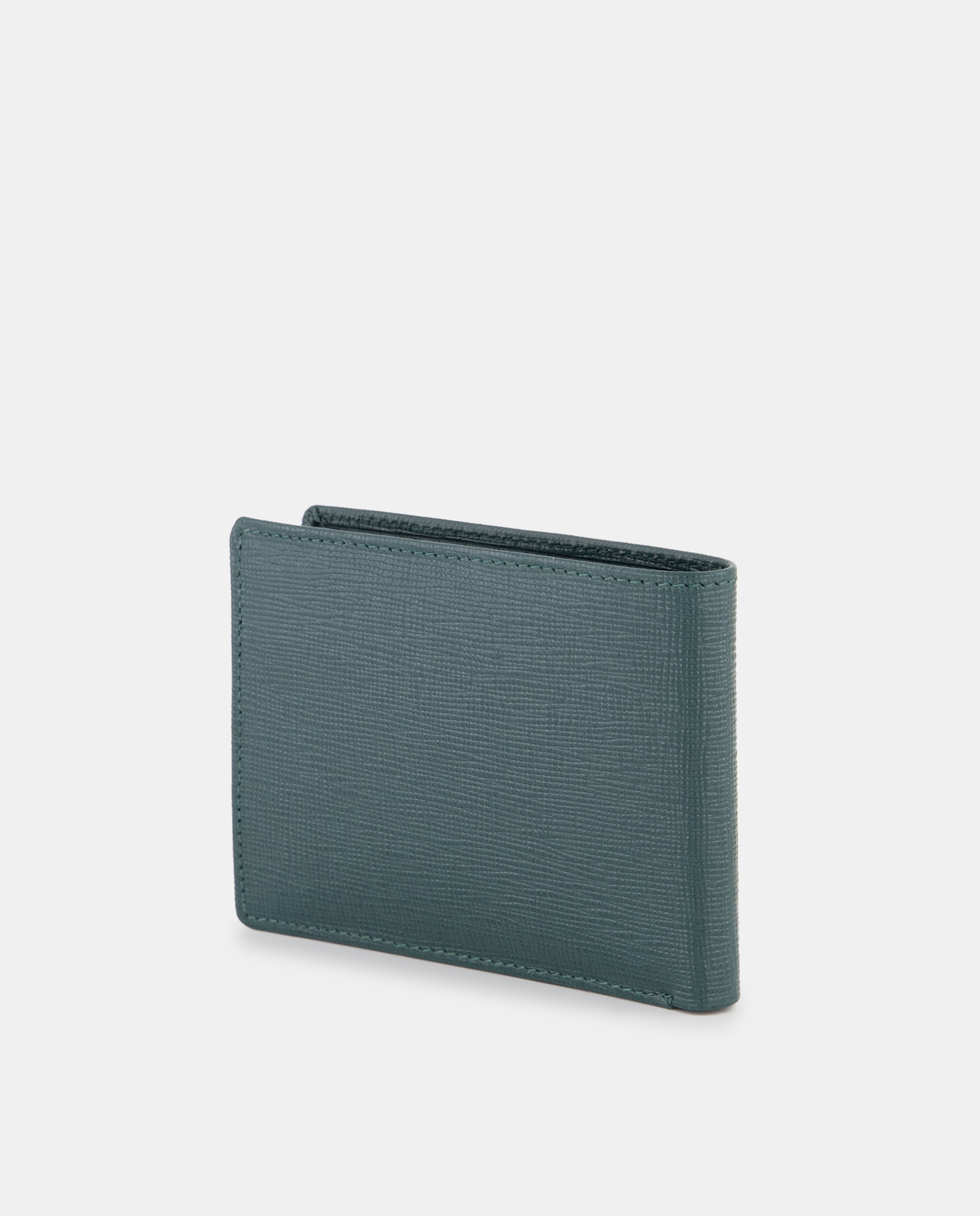 Cartera horizontal tarjetero y monedero piel safiano - Emidio Tucci - Verde oscuro Verde oscuro-3