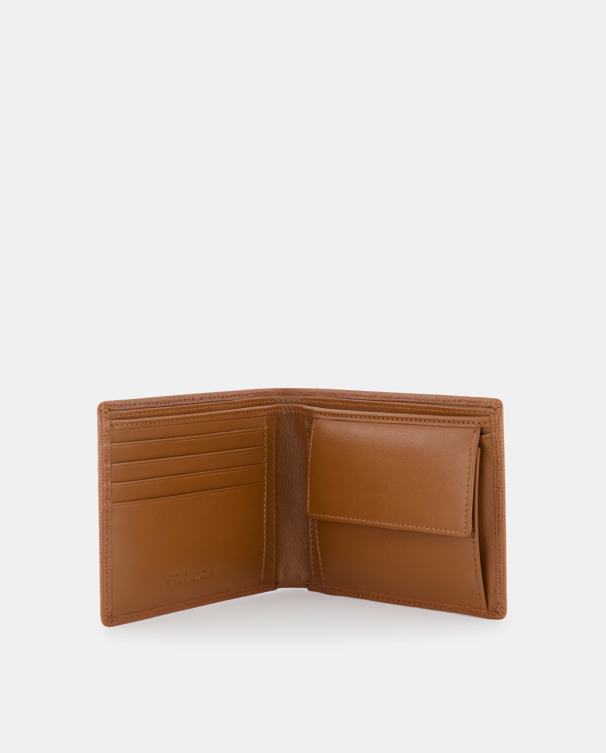 Imagen 4 de Cartera horizontal tarjetero y monedero piel safiano - Emidio Tucci - Tabaco Tabaco