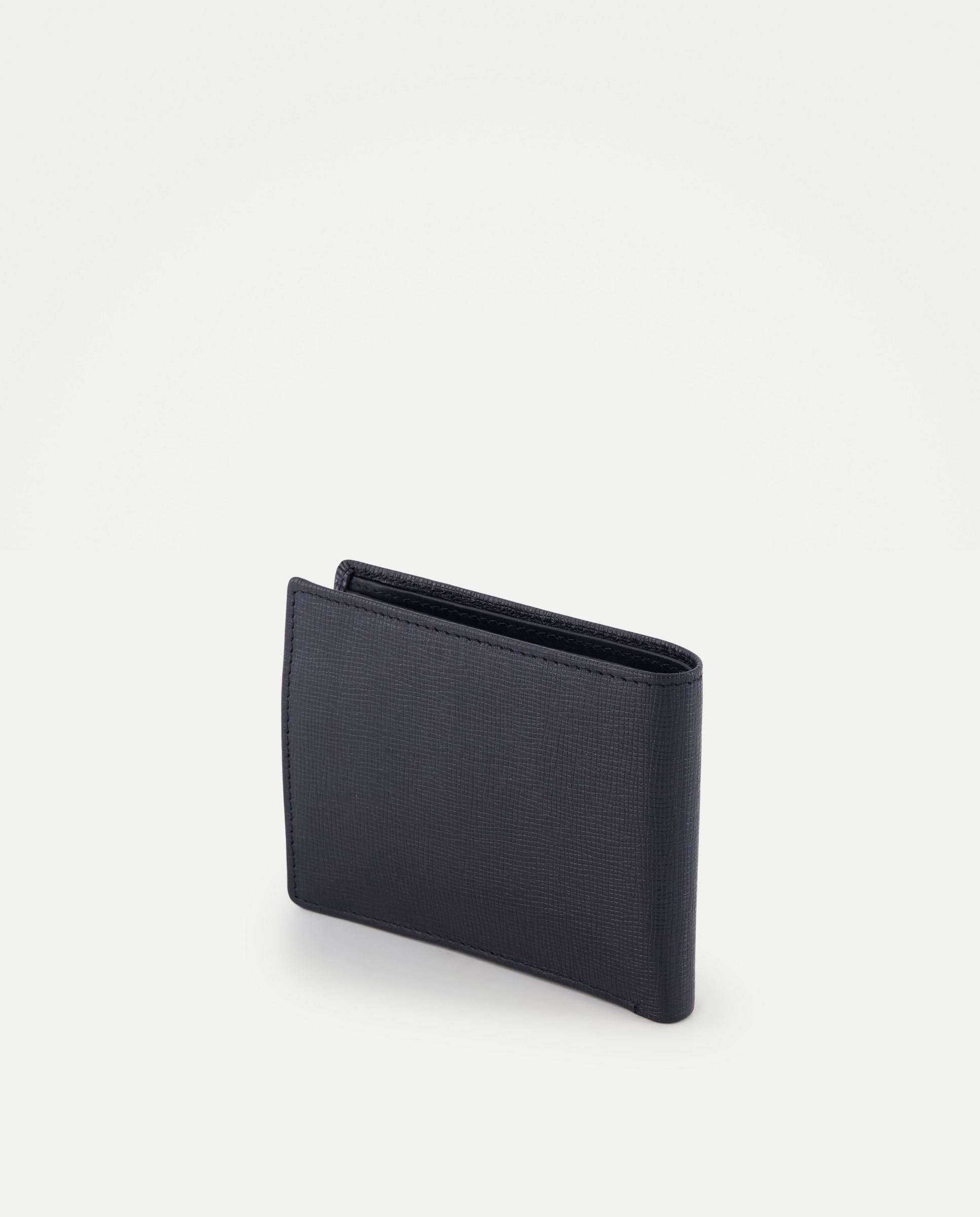 Carteira Horizontal em Pele Saffiano com Porta-Cartões e Porta-Moedas Preto-3