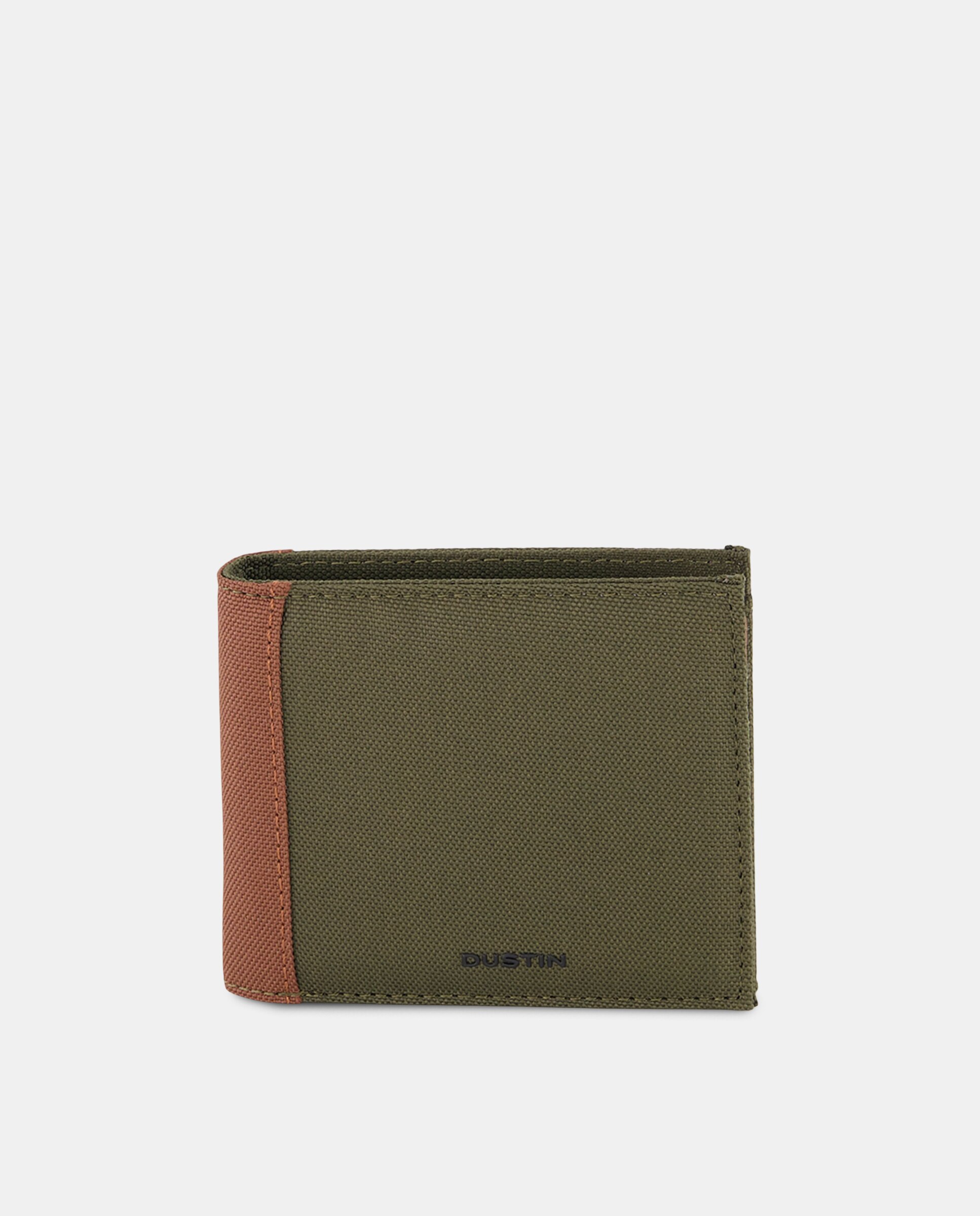 Cartera horizontal con tarjetero de canvas - Dustin - Kaki Kaki-1