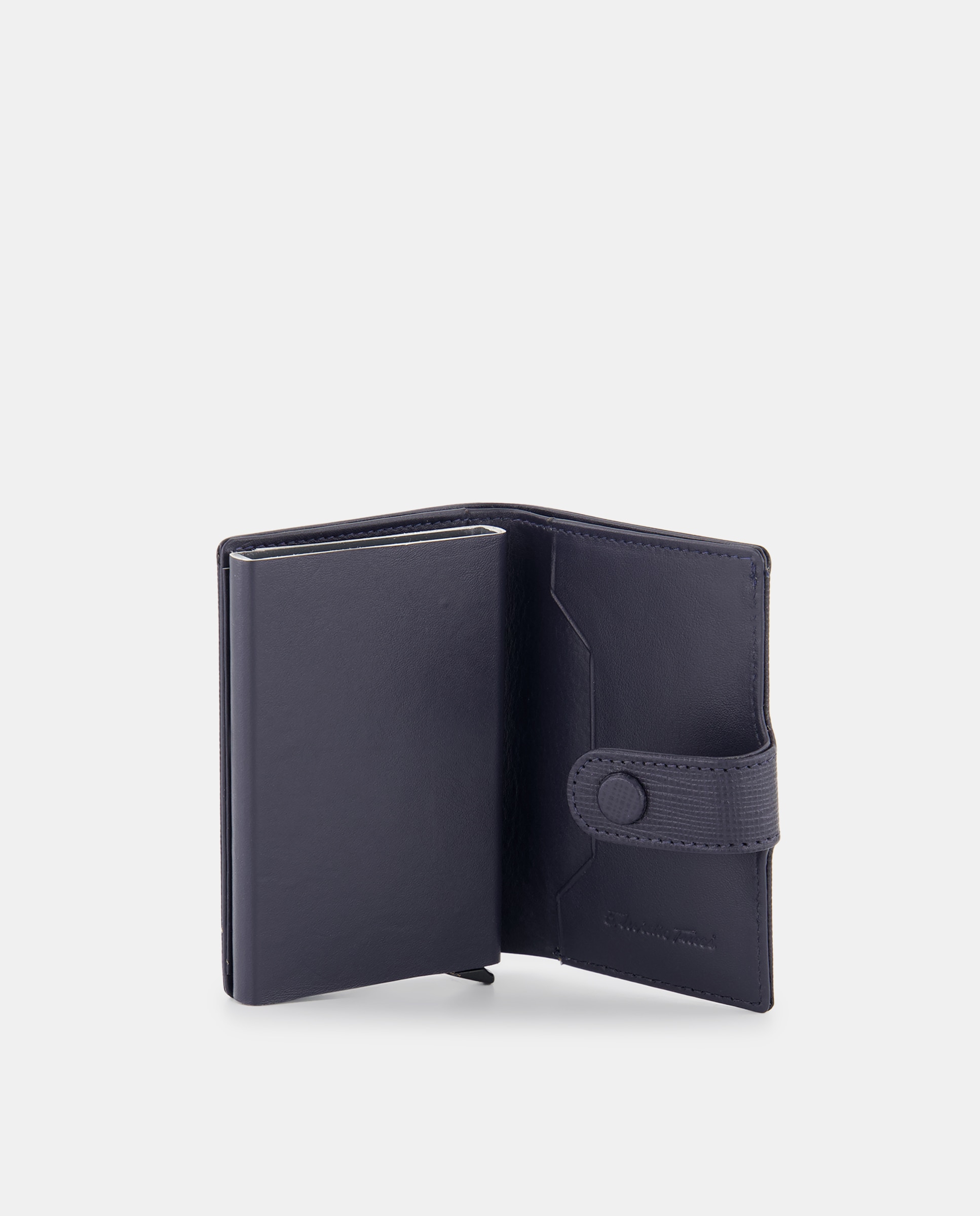 Cartera vertical tarjetero piel safiano - Emidio Tucci - Azul oscuro Azul oscuro-4