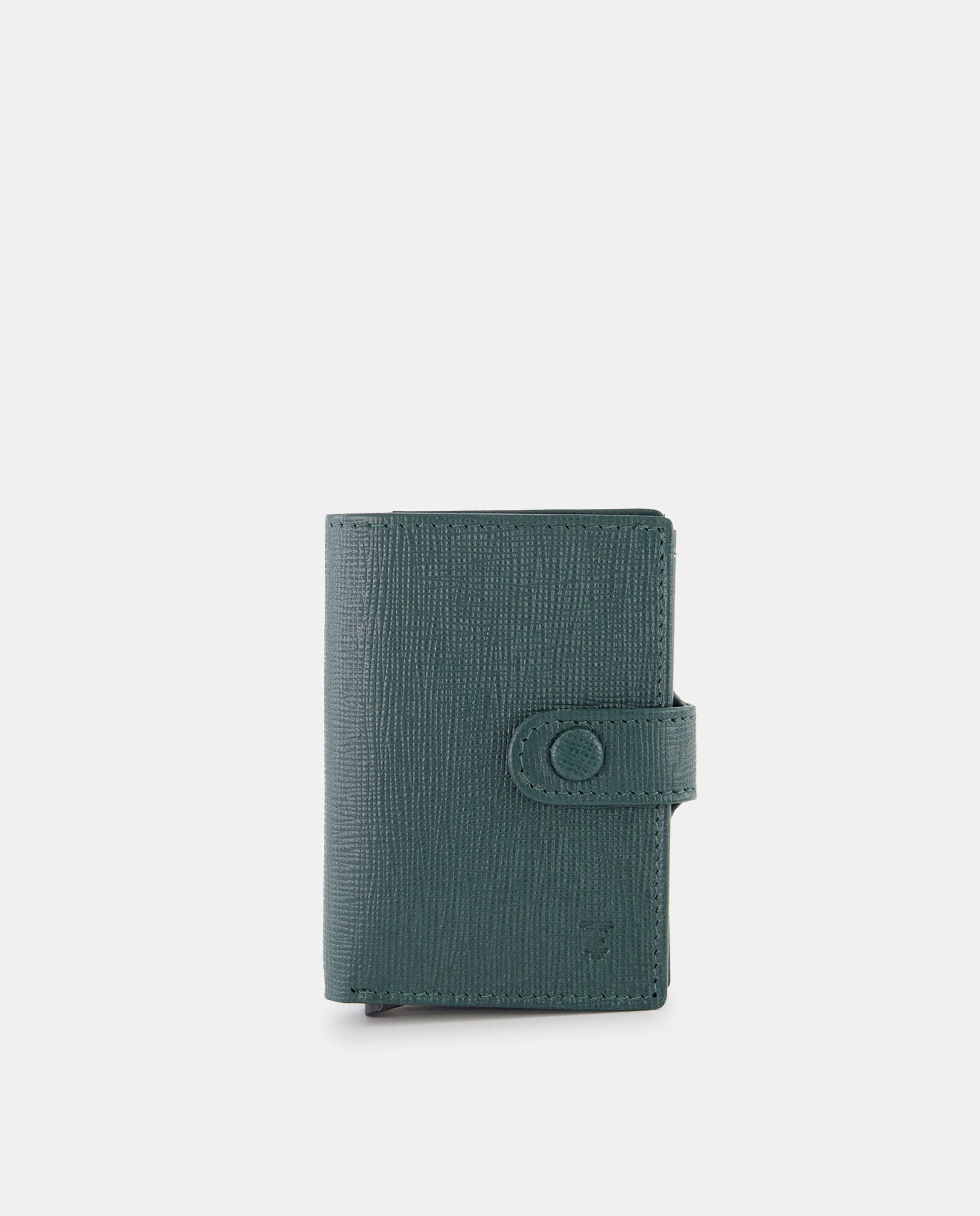 Cartera vertical tarjetero piel safiano - Emidio Tucci - Verde oscuro Verde oscuro-2