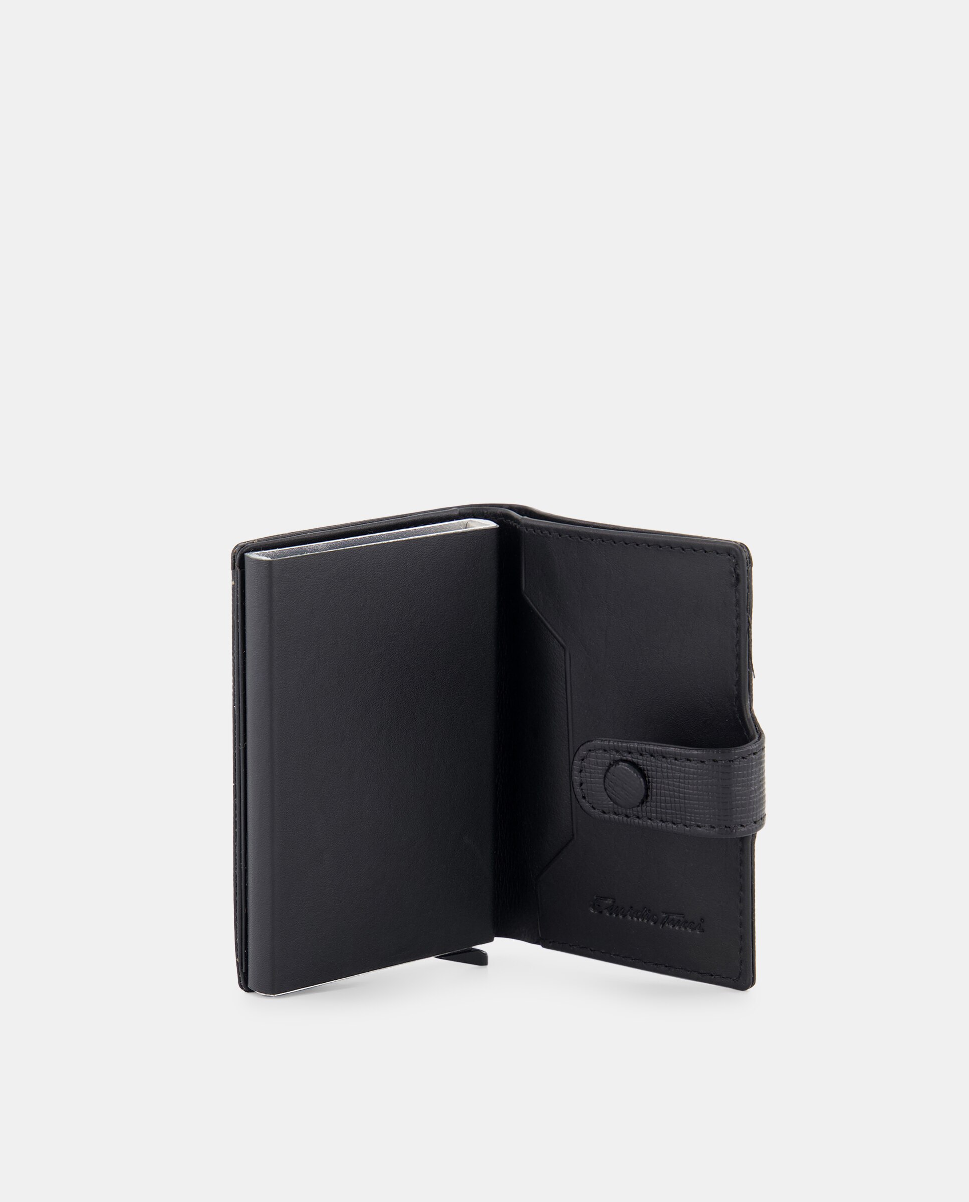 Cartera vertical tarjetero piel safiano - Emidio Tucci - Negro Negro-4