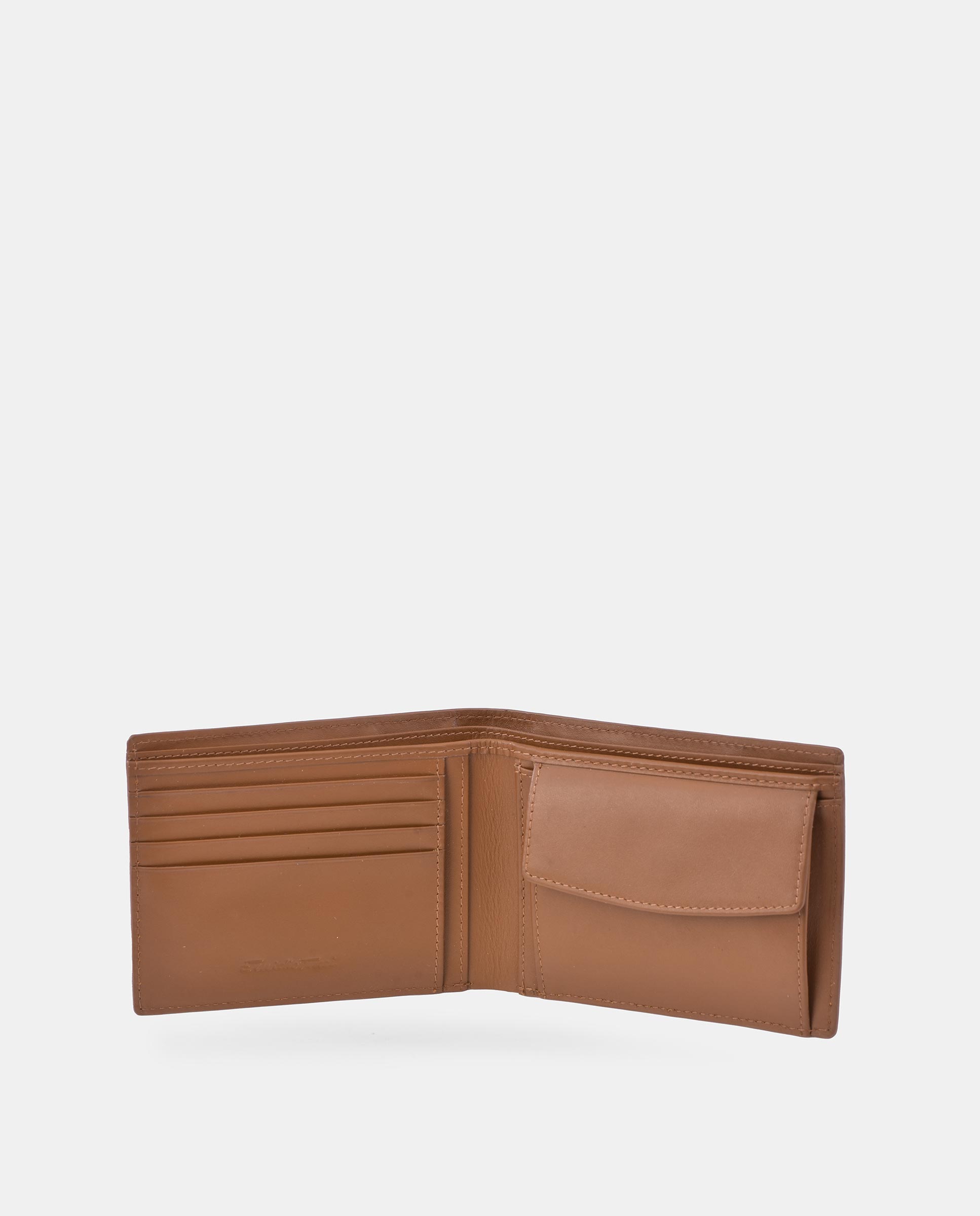 Cartera tipo americano de piel con monedero - Emidio Tucci - Marrón claro Marrón claro-3