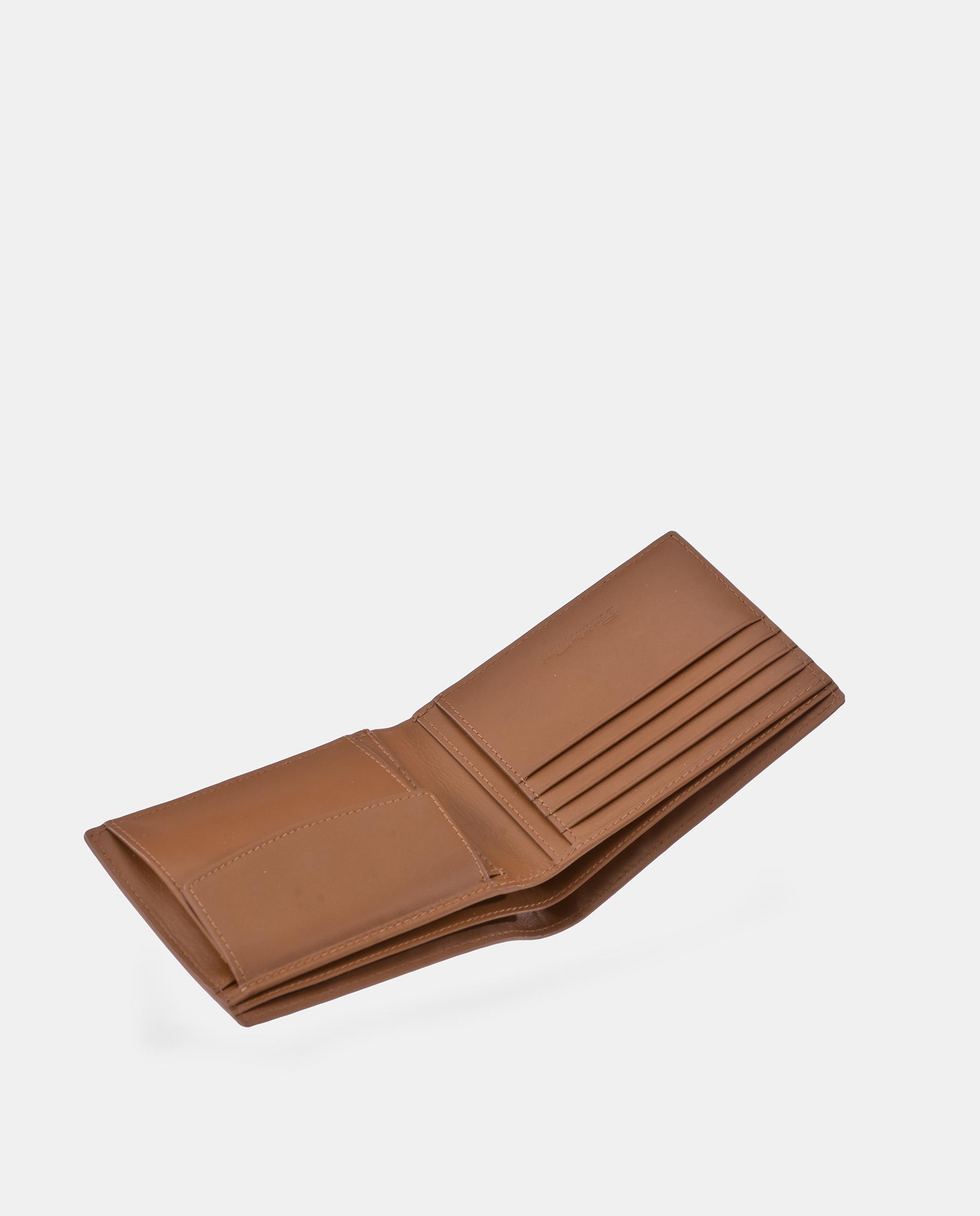 Cartera tipo americano de piel con monedero - Emidio Tucci - Marrón claro Marrón claro-4