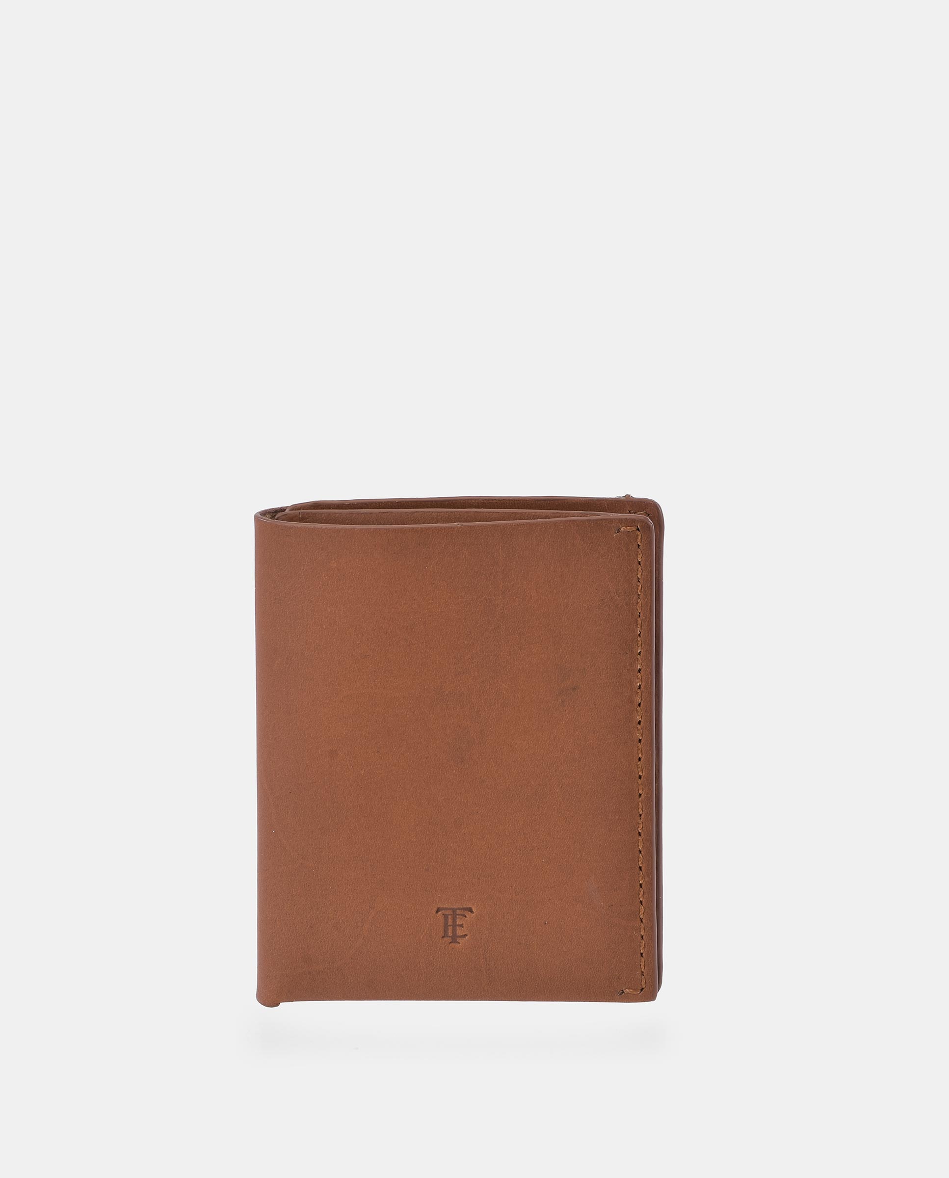Carteira Vertical com Logótipo Gravado e em Pele Mate - Castanho Castanho-1