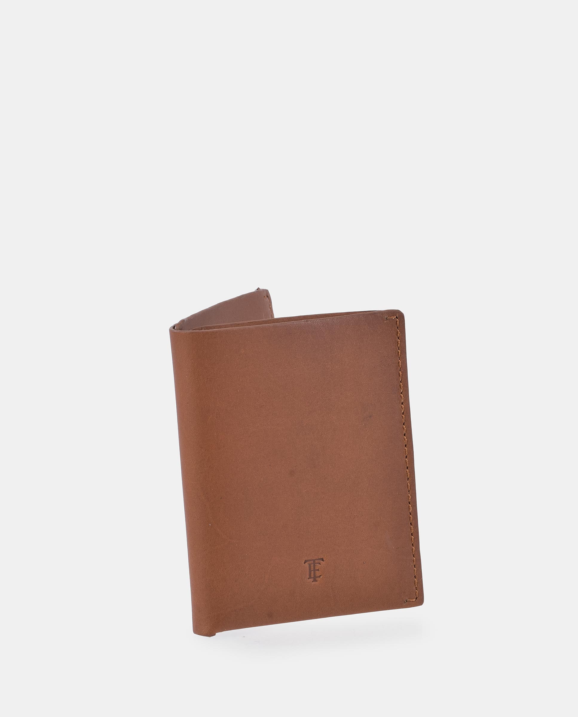 Carteira Vertical com Logótipo Gravado e em Pele Mate - Castanho Castanho-2