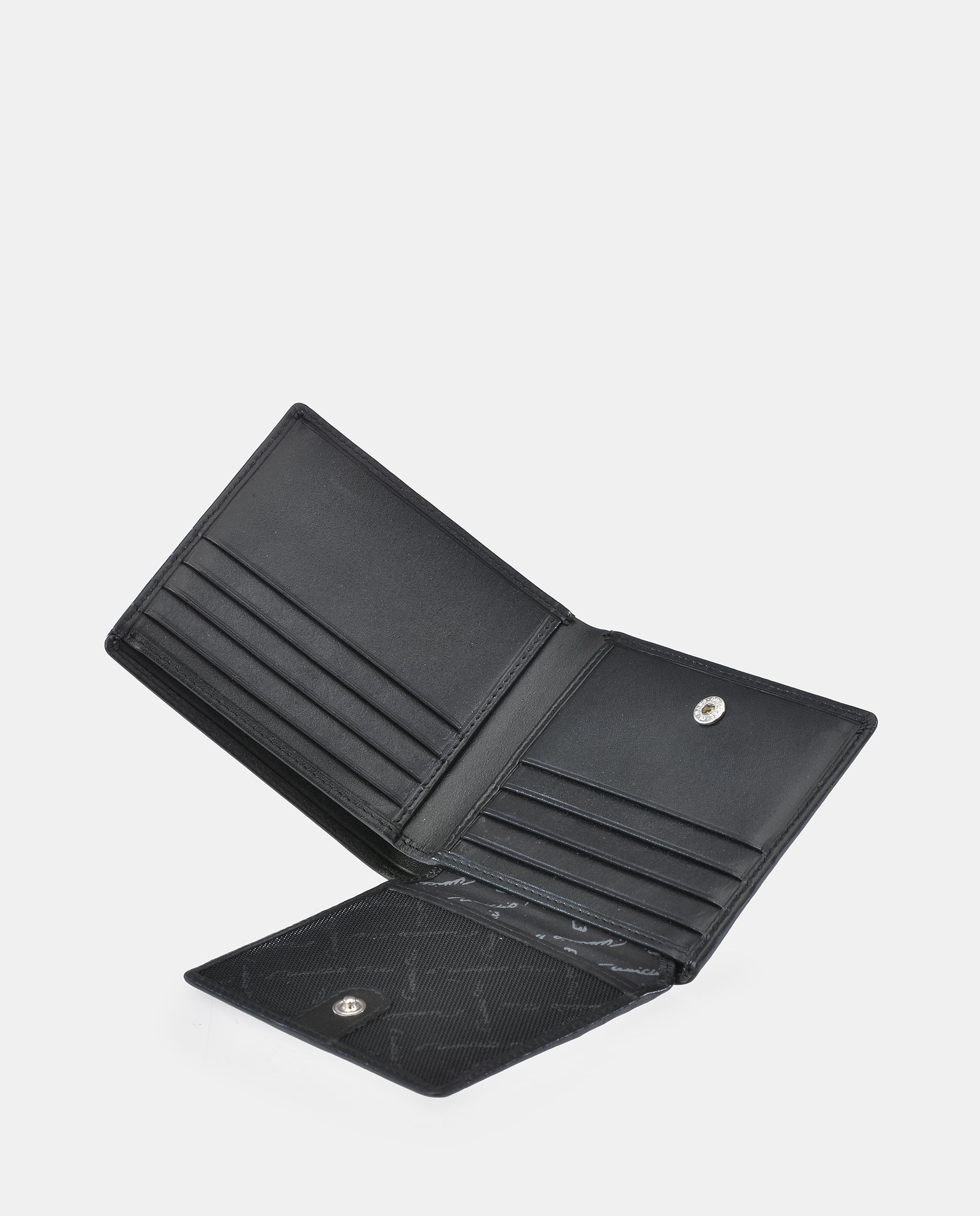 Cartera tipo americano de piel en marrón oscuro con logo grabado - Emidio Tucci - Negro Negro-4