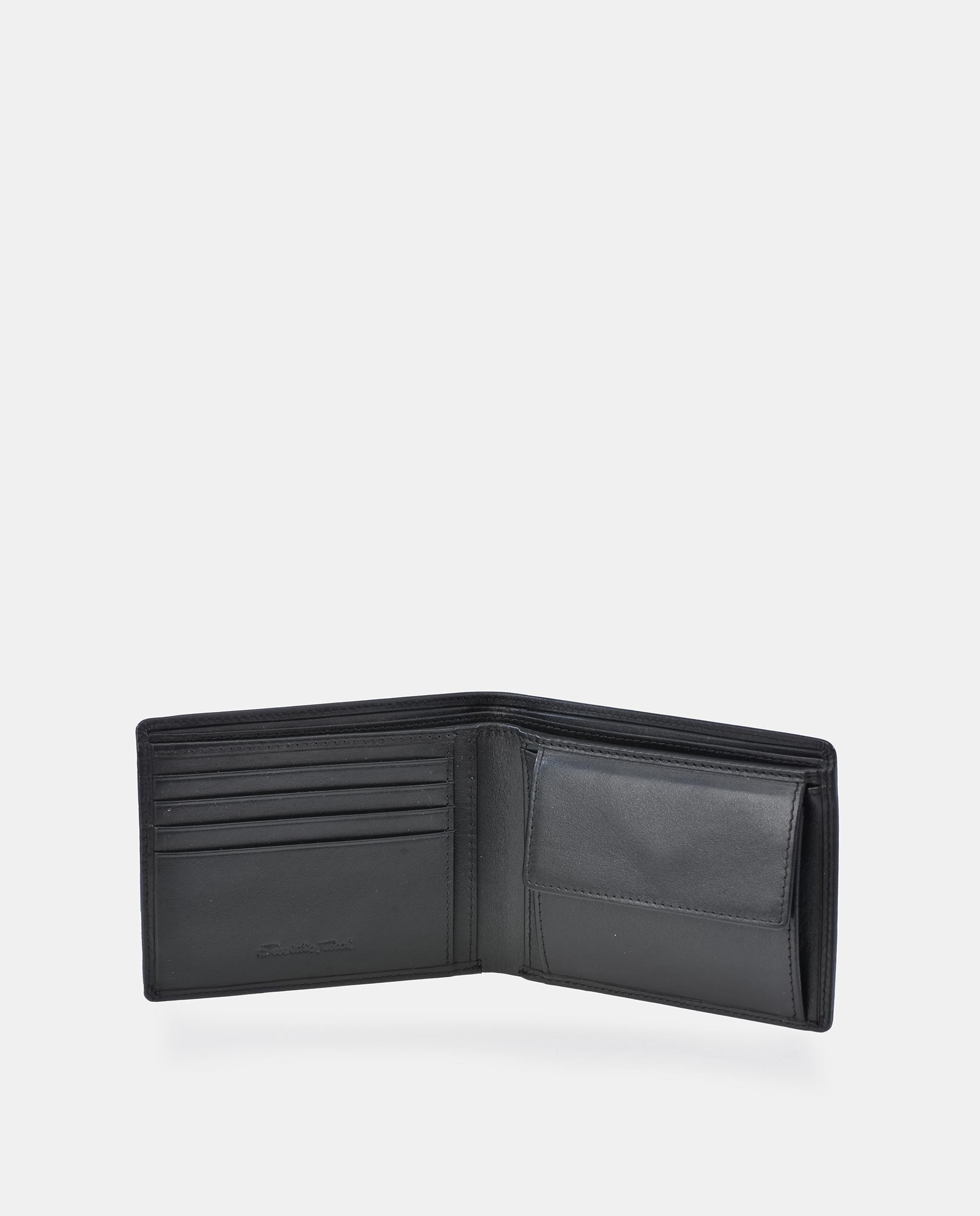 Cartera de piel en marrón oscuro con monedero - Emidio Tucci - Negro Negro-3