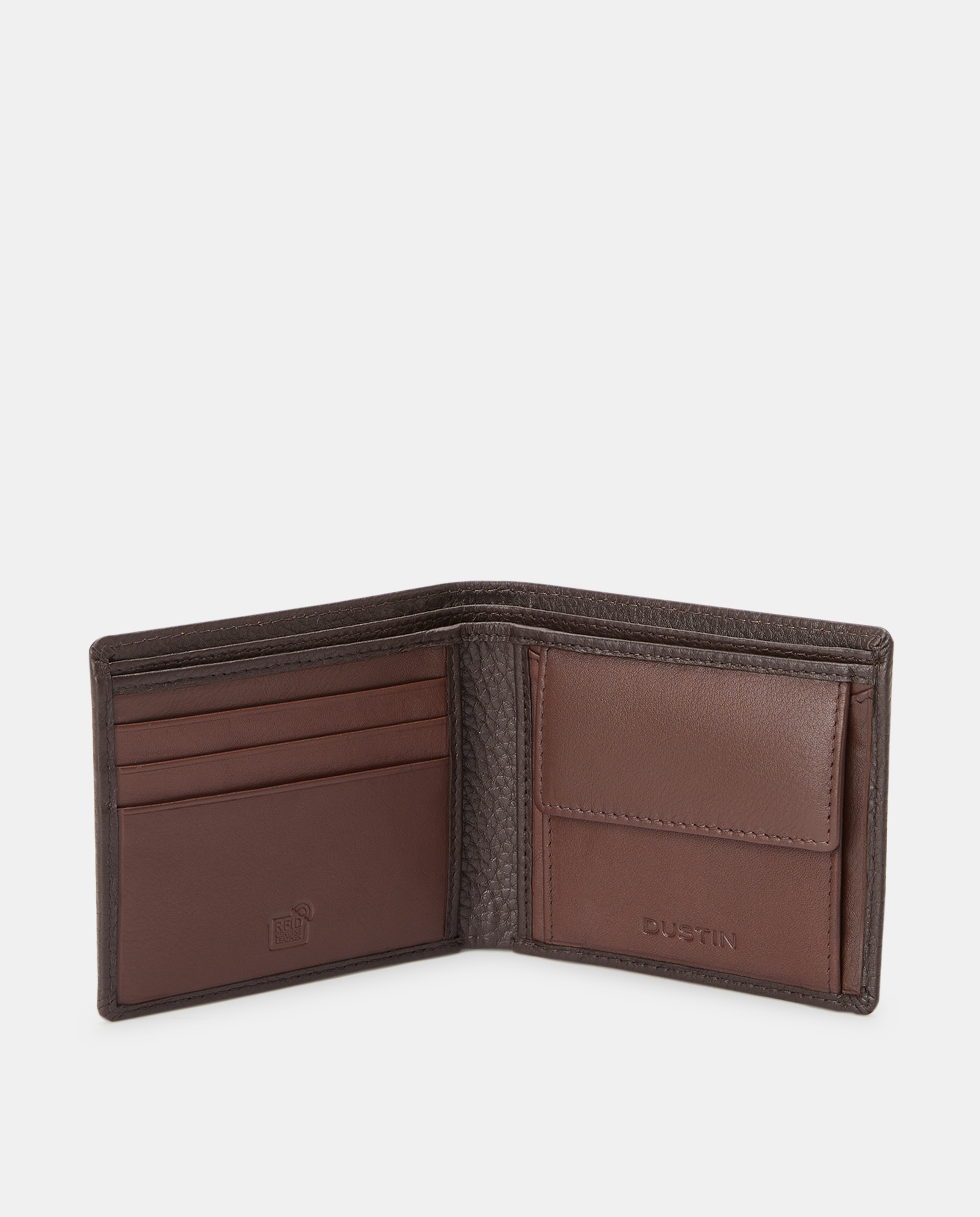 Cartera de piel con monedero interior - Dustin - Marrón Marrón-3