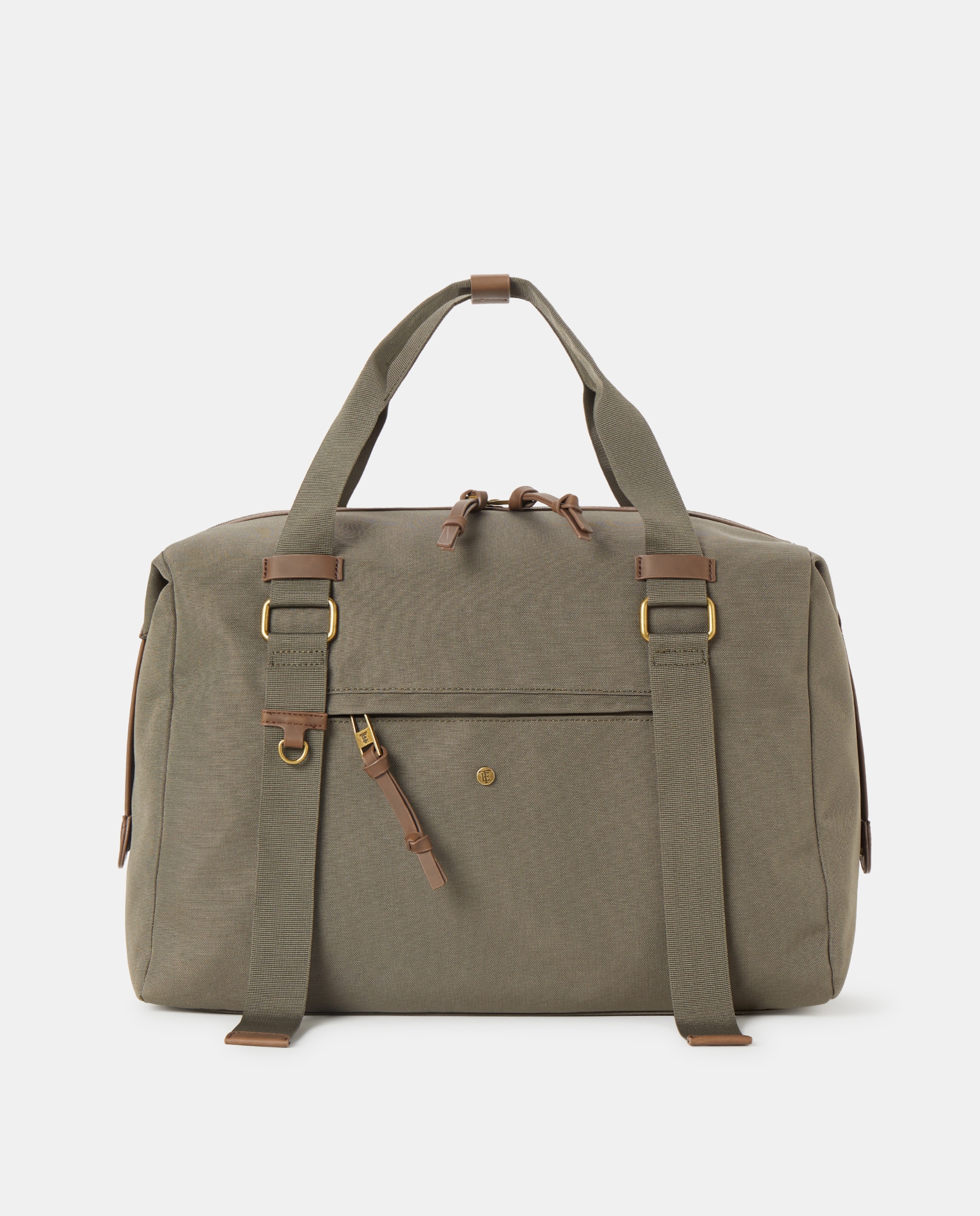 Mala de Viagem de Nylon com Textura Caqui-1
