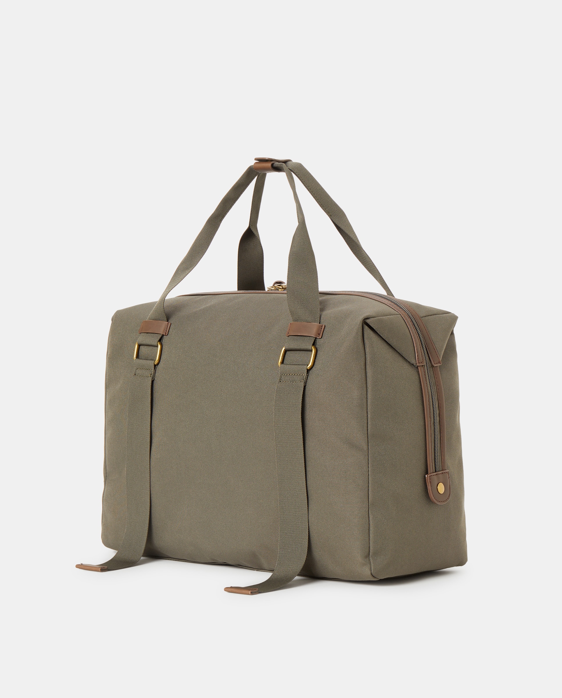 Mala de Viagem de Nylon com Textura Caqui-2