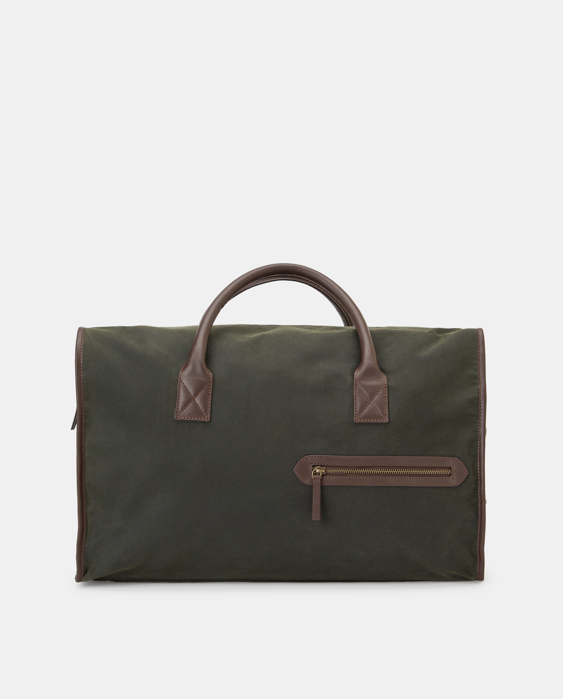 Mala de Viagem Waxed Canvas Verde Azeitona-1