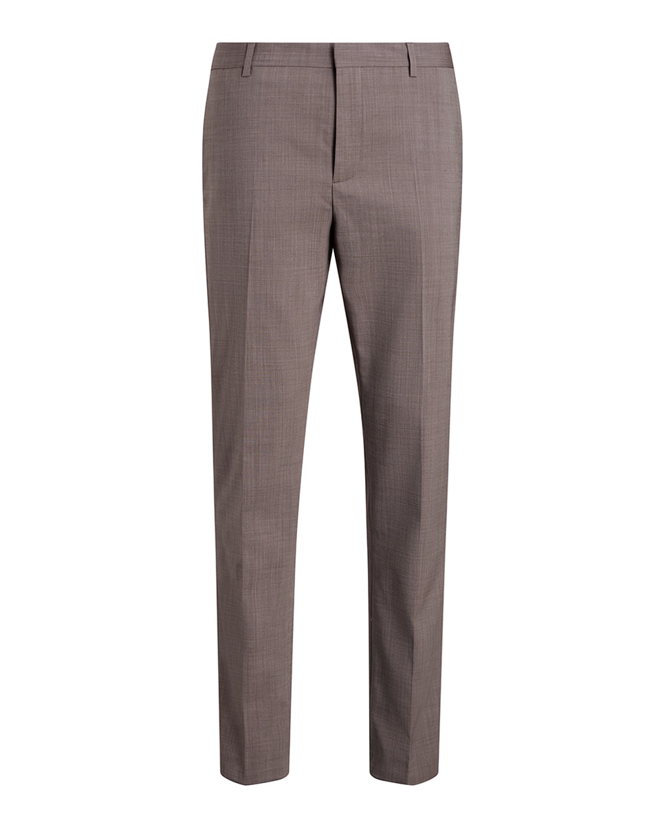 Calças Formais Slim Fit de Lã Castanho-claro-5