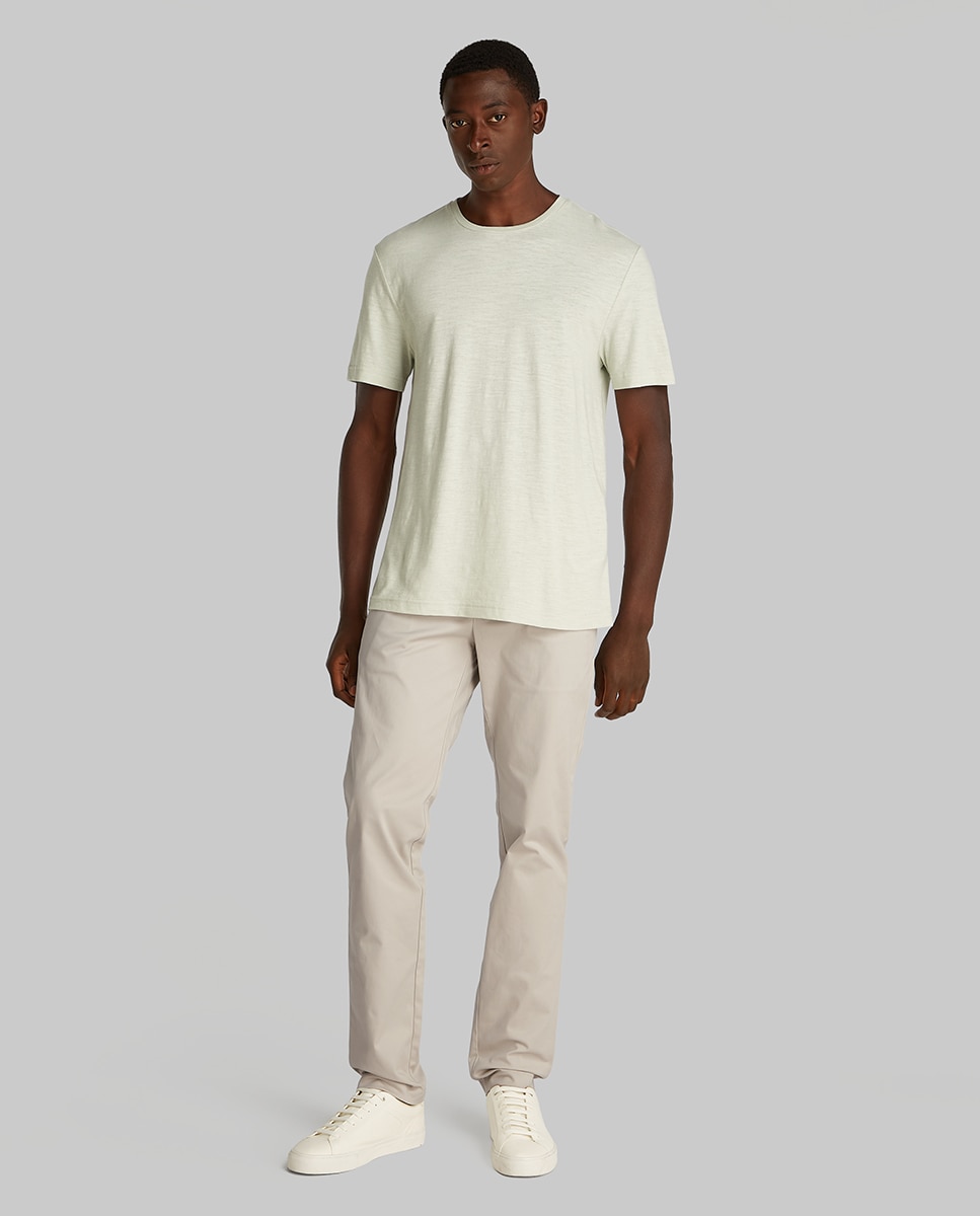 Calças Chino Acetinadas Slim Cinzento-claro-1