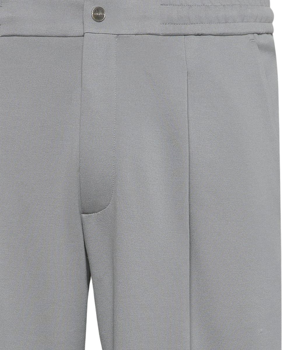 Calças de Malha Técnica com Pinças Cinzento-8