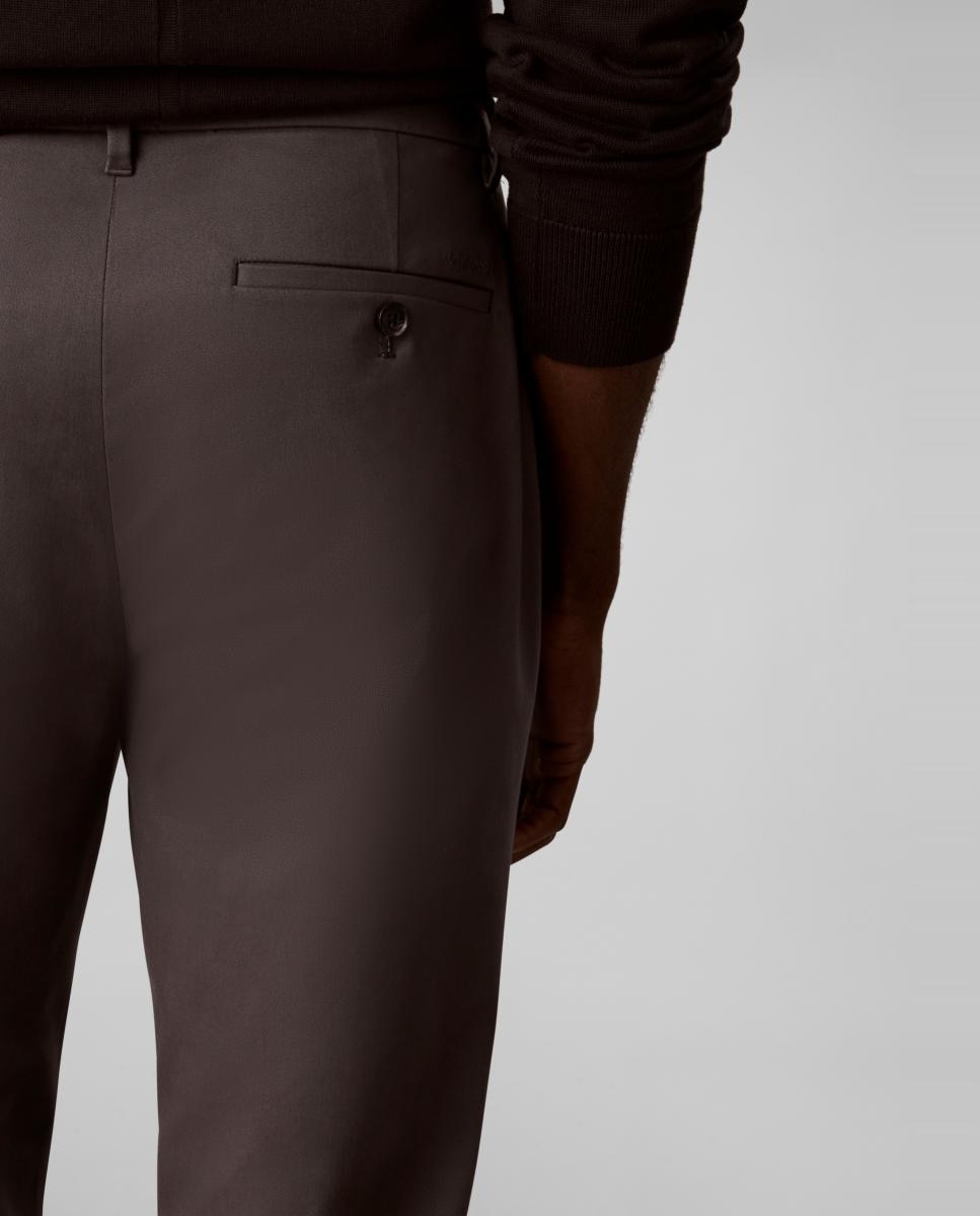 Calças Chino Slim Acetinadas Cinzento-escuro-4