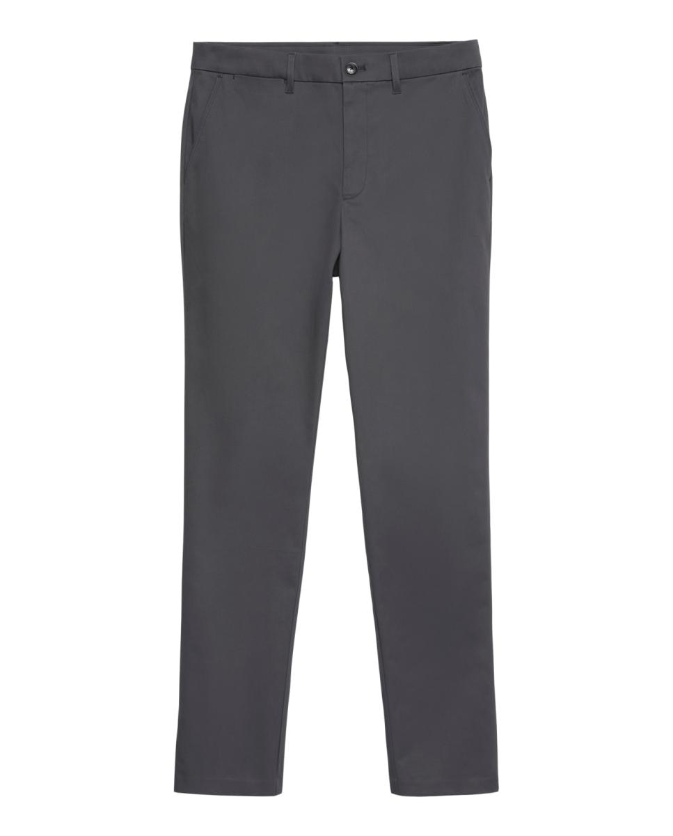Calças Chino Slim Acetinadas Cinzento-escuro-6