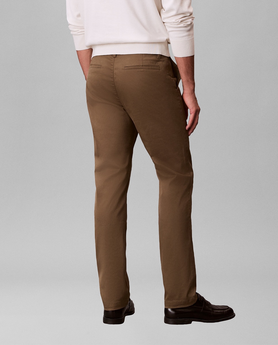 Pantalón chino Hombre slim stretch - Calvin Klein - Verde militar Verde militar-3