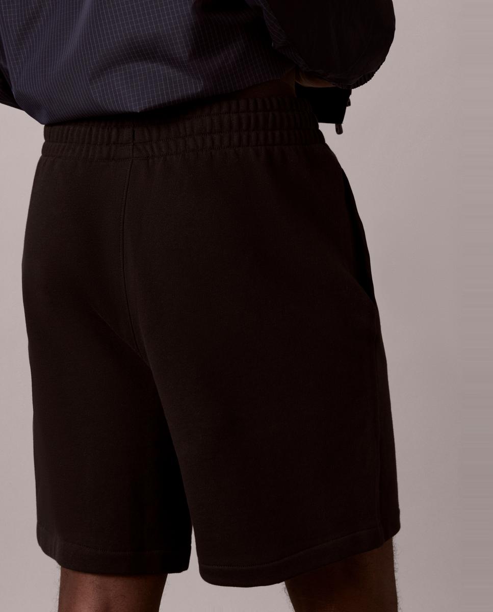 Bermudas de Felpa com Estampado Gráfico Preto-5