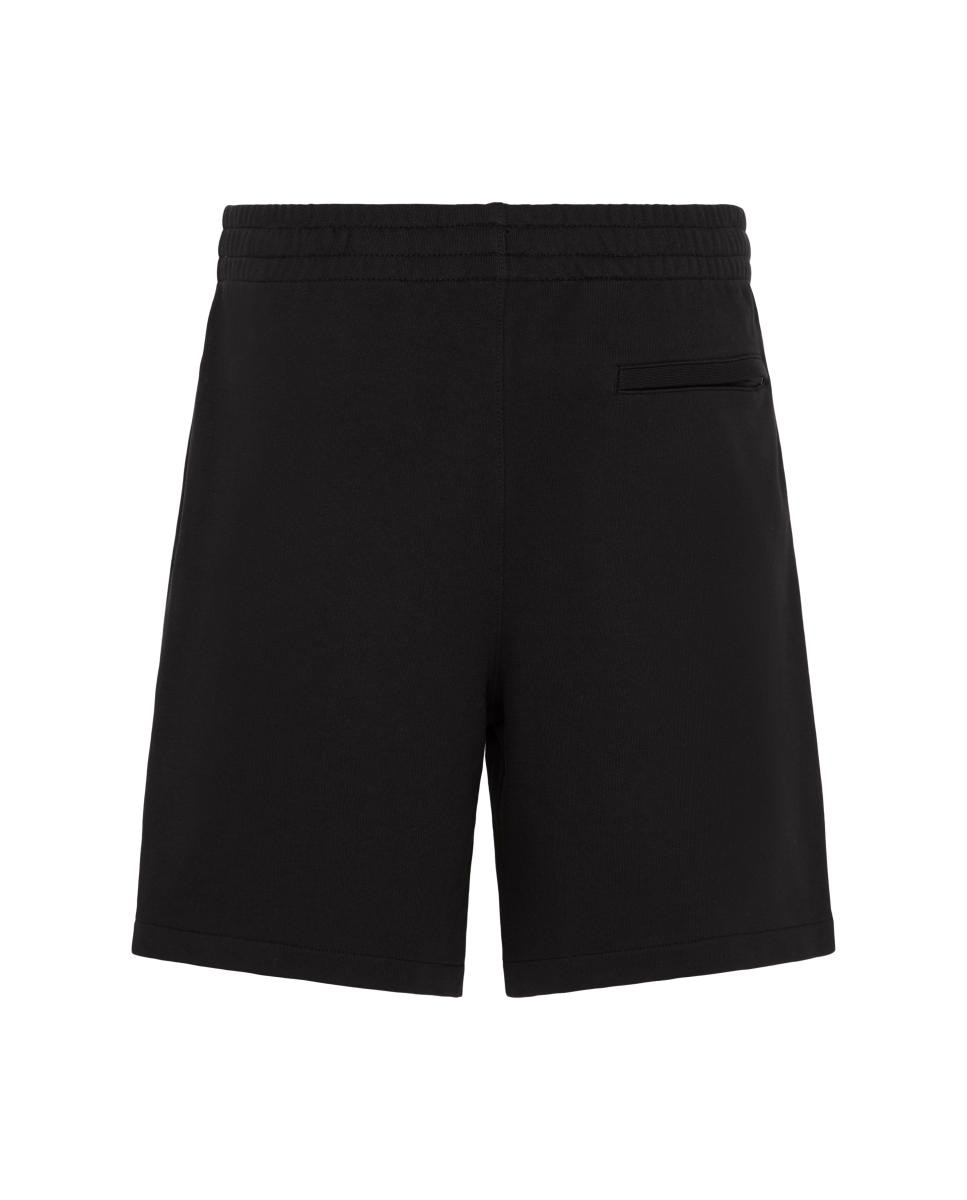 Bermudas de Felpa com Estampado Gráfico Preto-7