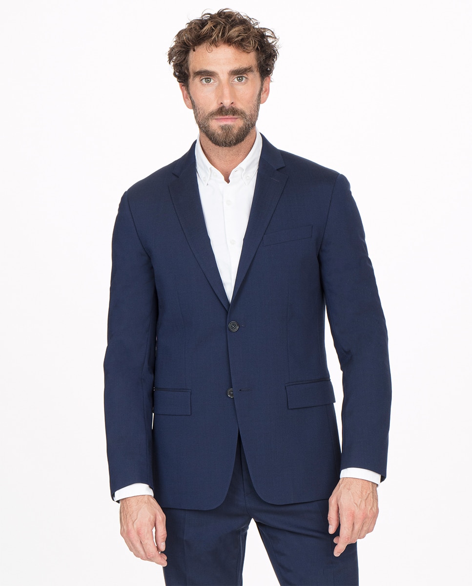 Chaqueta de traje de hombre Calvin Klein regular liso - Azul Azul-1
