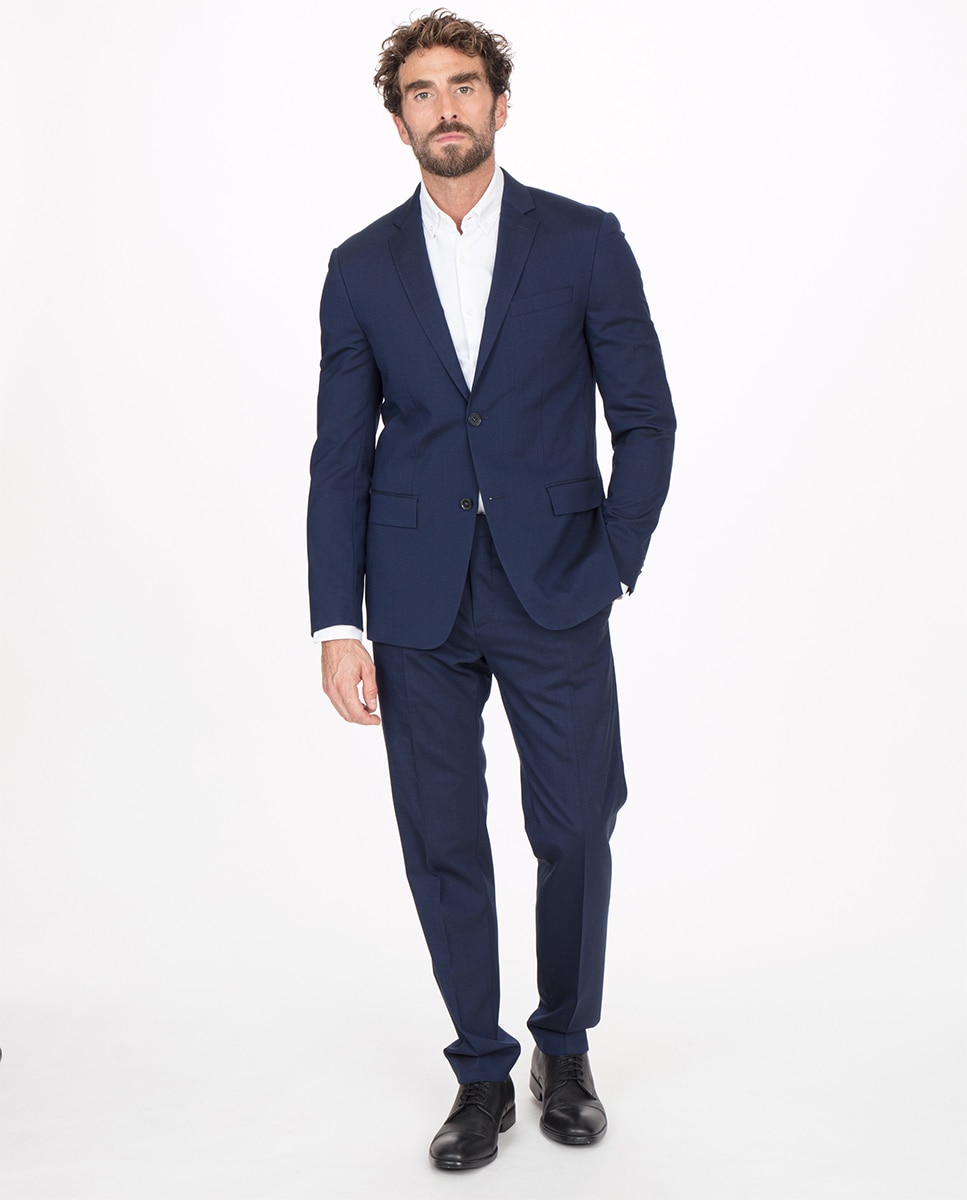 Chaqueta de traje de hombre Calvin Klein regular liso - Azul Azul-4