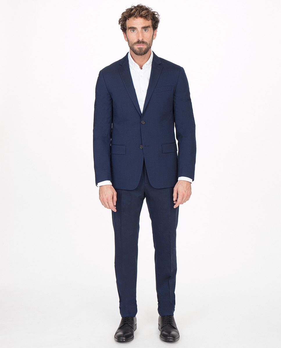 Chaqueta de traje de hombre Calvin Klein regular liso - Azul Azul-5